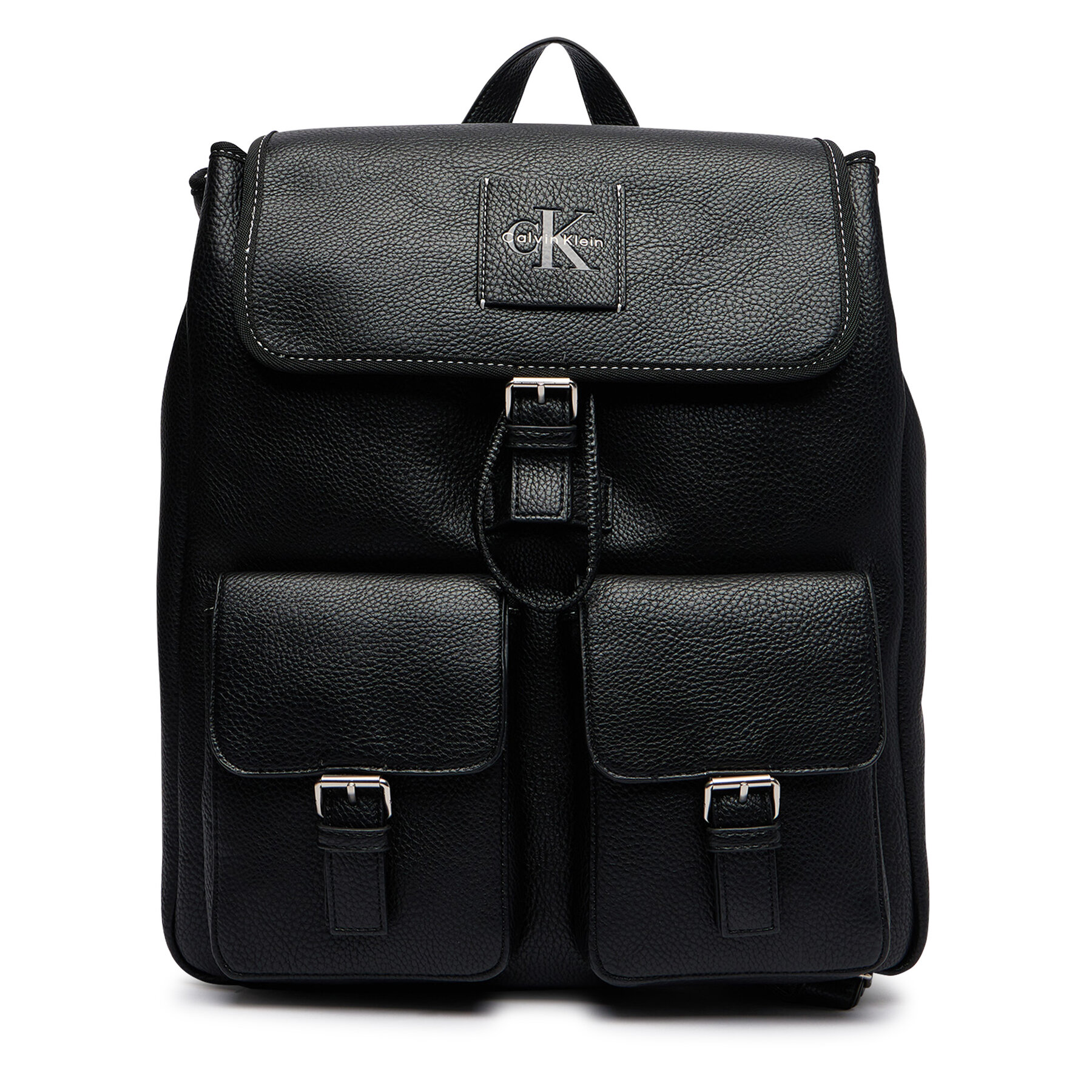 Rucsac Calvin Klein Bold Pebble Flap Backpack LV04D3565G Negru