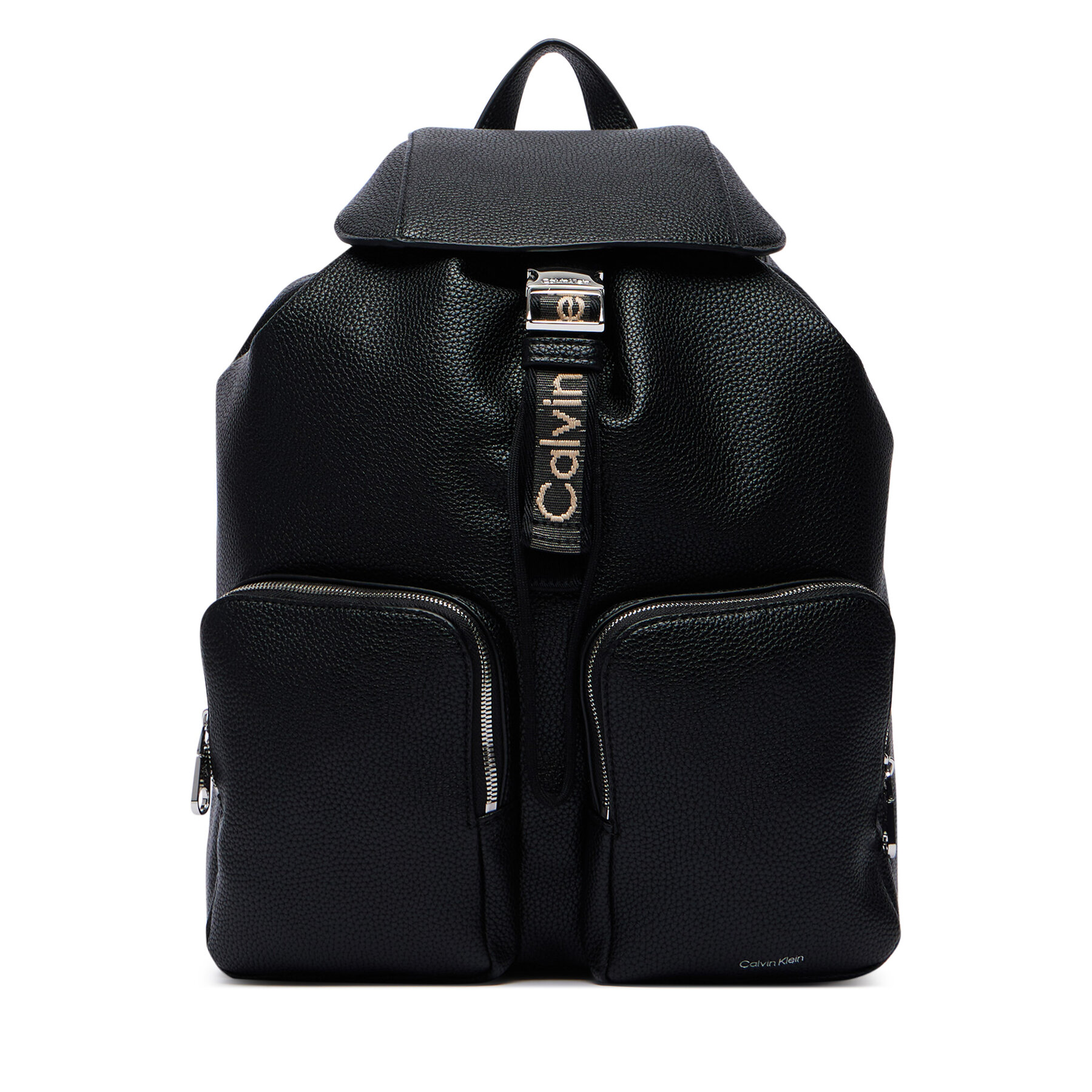 Zaino Calvin Klein Weebbing Strap Flap Backpack LV04F3645G Nero