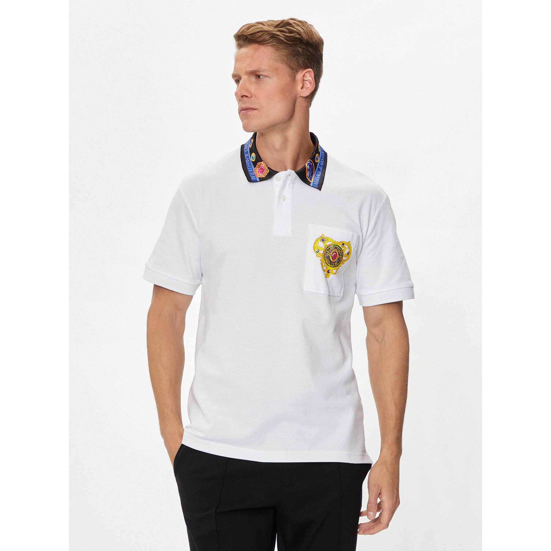 Versace Jeans Couture Versace Jeans Couture Polo 76GAGT11 Λευκό Regular Fit