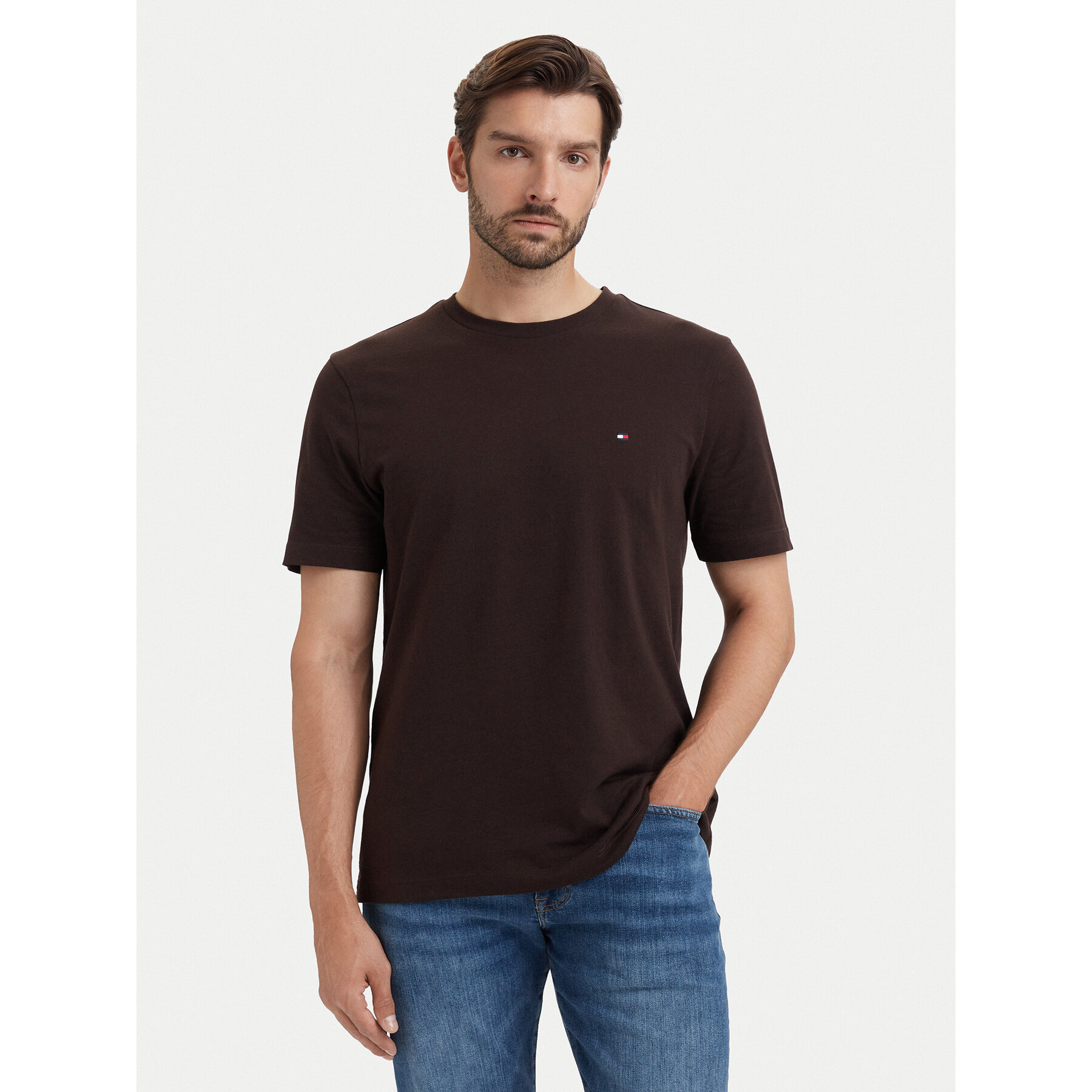 Tommy Hilfiger T-Shirt Ess Seasonal MW0MW39995 Dunkelbraun Regular Fit