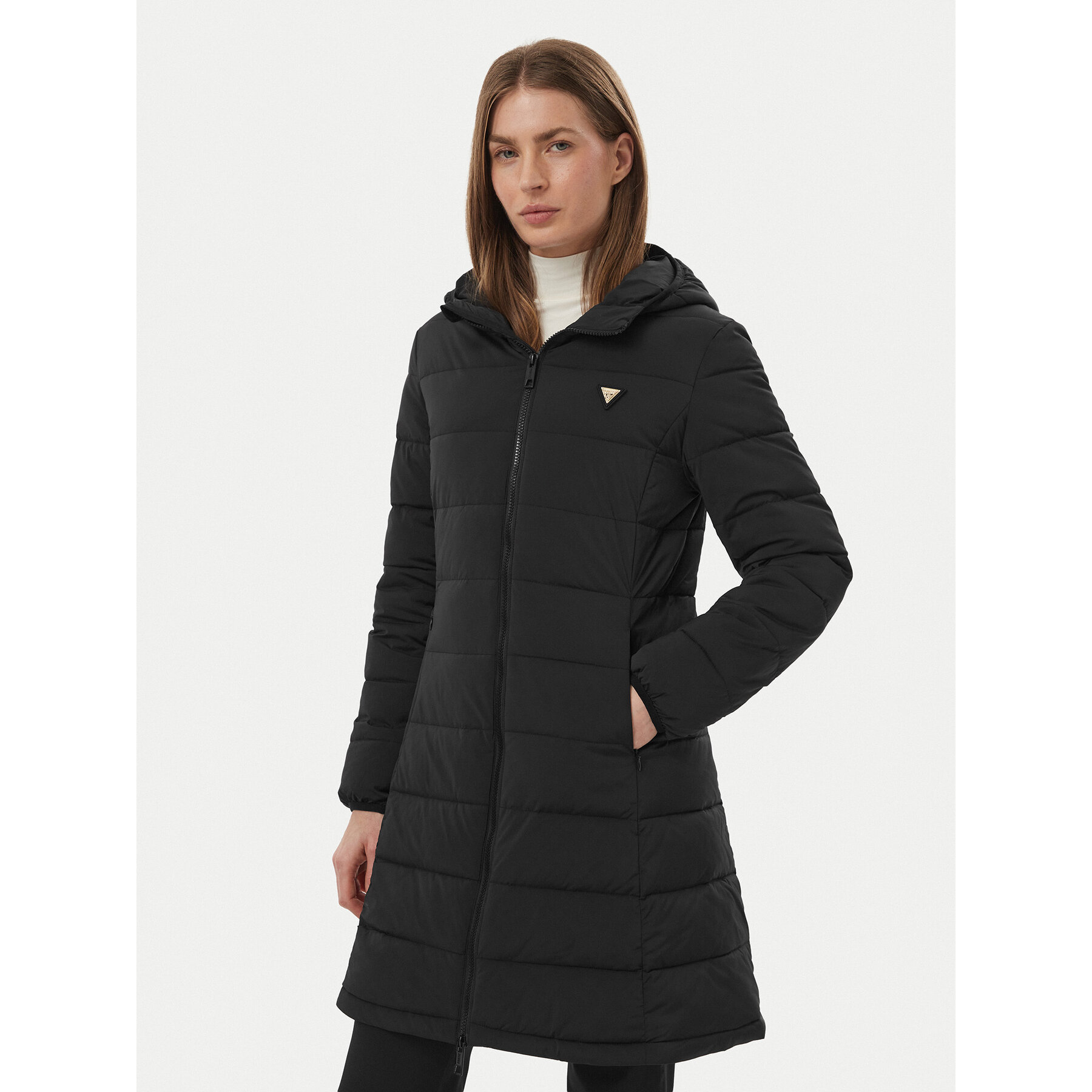 Guess Winterjacke New Altea V4YL05 WF3X0 Schwarz Regular Fit