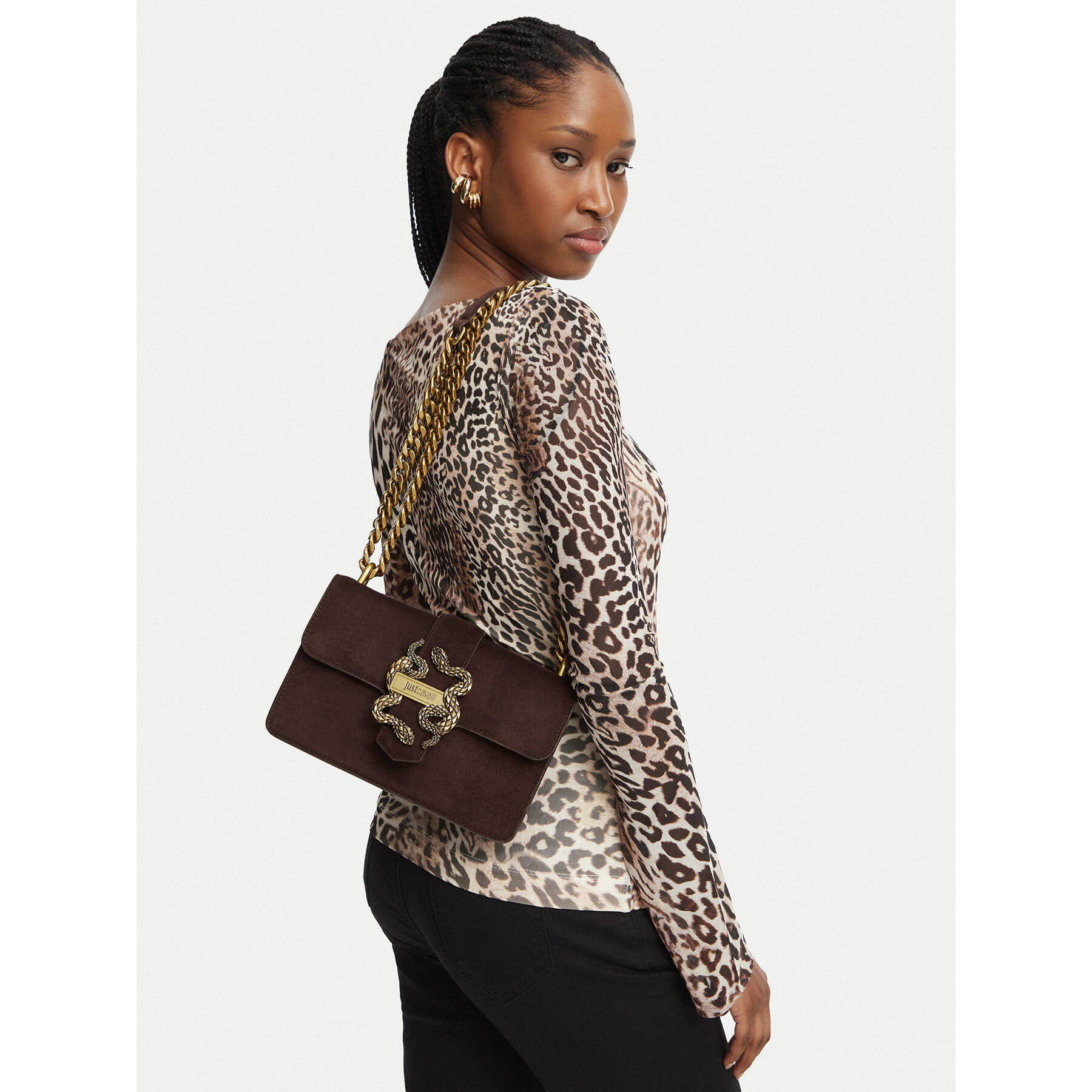 Дамска чанта Just Cavalli 81RA4BAF ZSE74 Кафяв