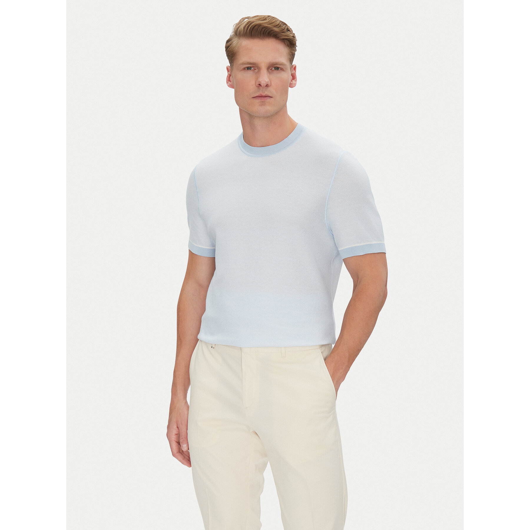 BOSS T-shirt Jianfranco 50537642 Svijetloplava Regular Fit
