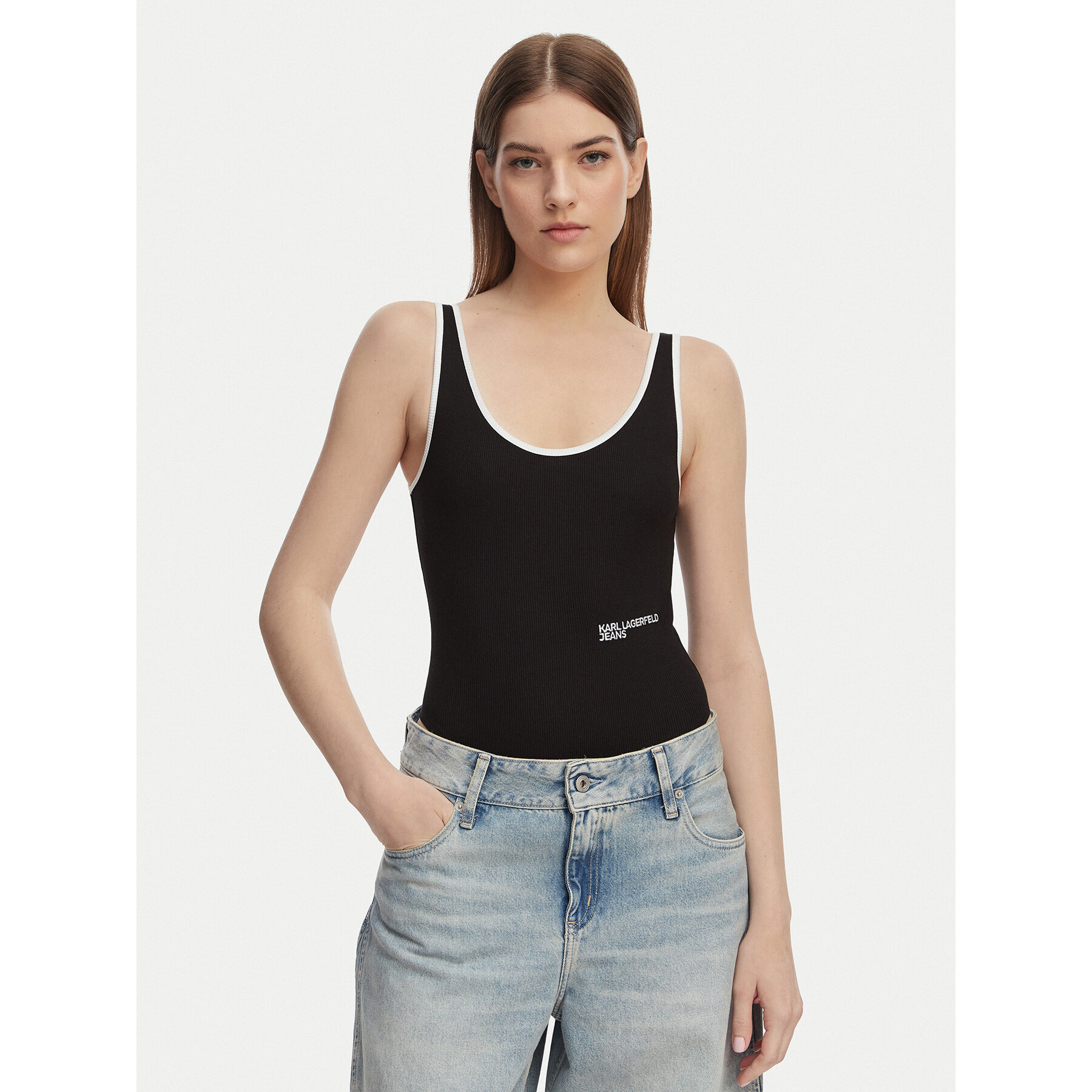 Karl Lagerfeld Jeans Body A2W17021 Schwarz Slim Fit