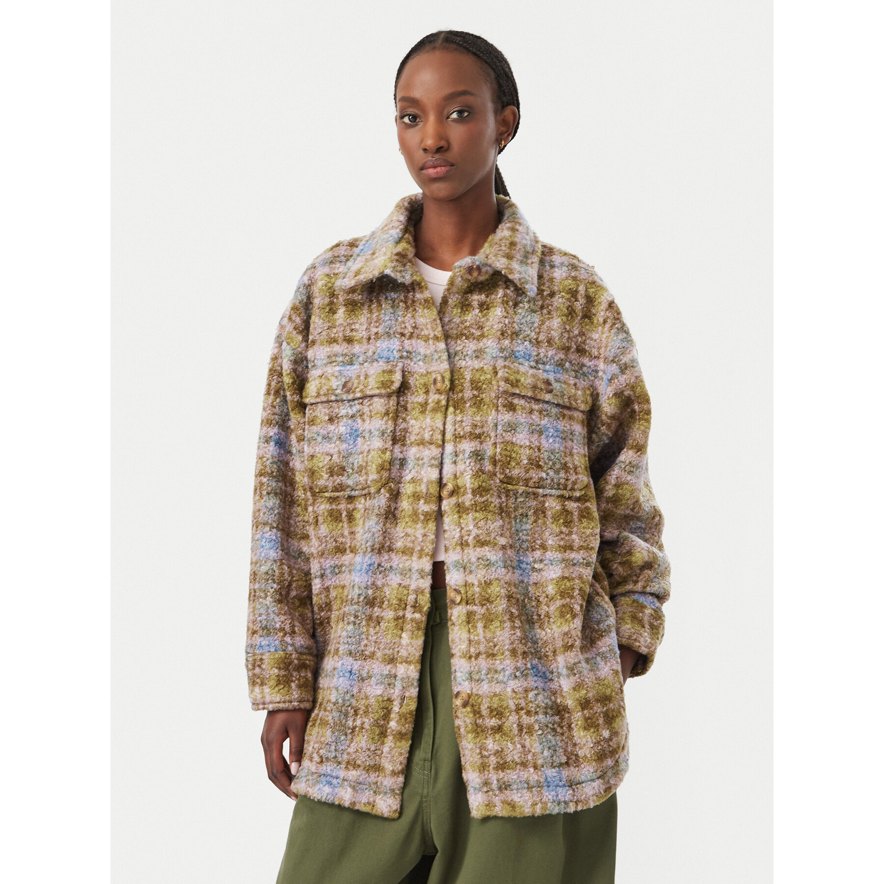 Roxy Hemdjacke Over And Above ERJPF03234 Grün Regular Fit