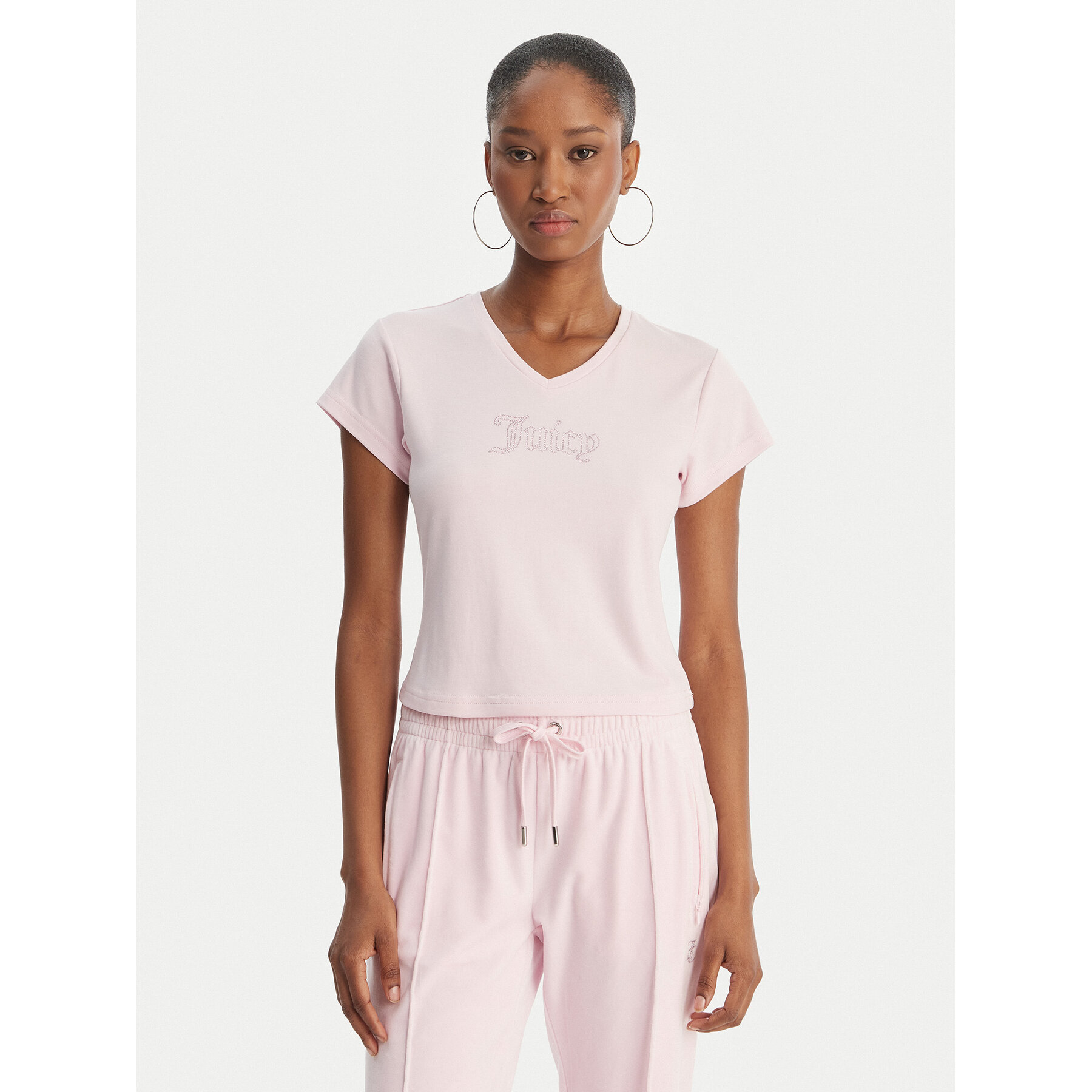 Juicy Couture T-Shirt Capped JCWCT126318 Rosa Slim Fit