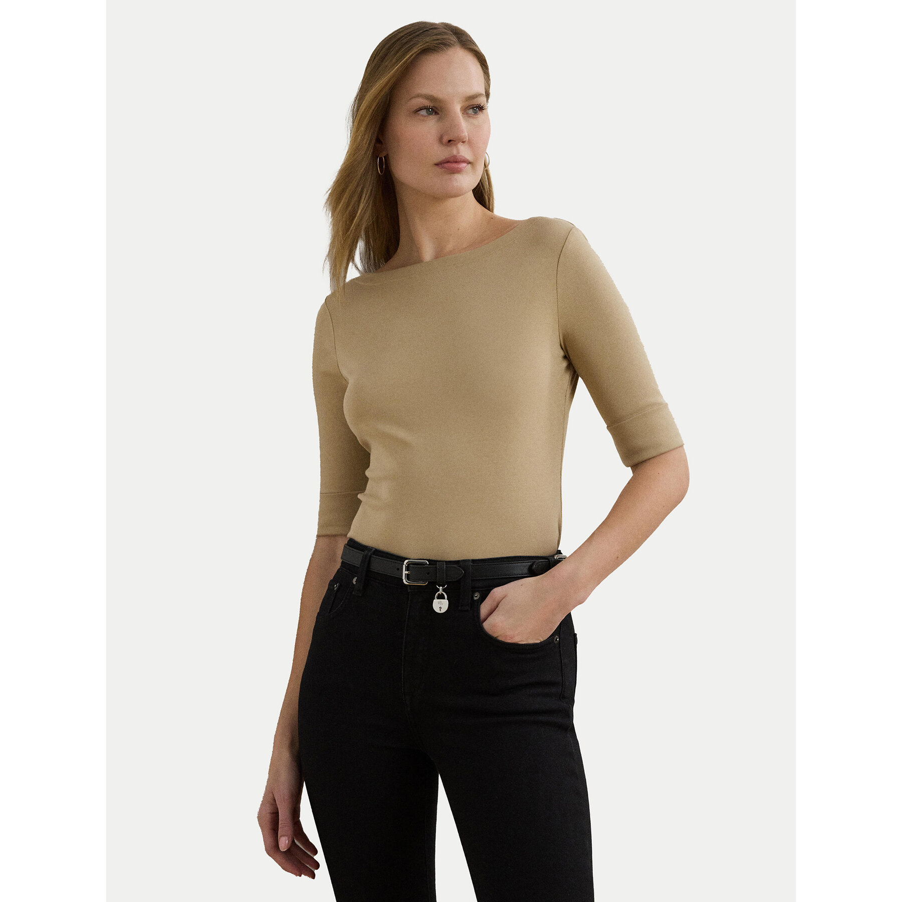 Lauren Ralph Lauren Bluse 200654963177 Beige Slim Fit