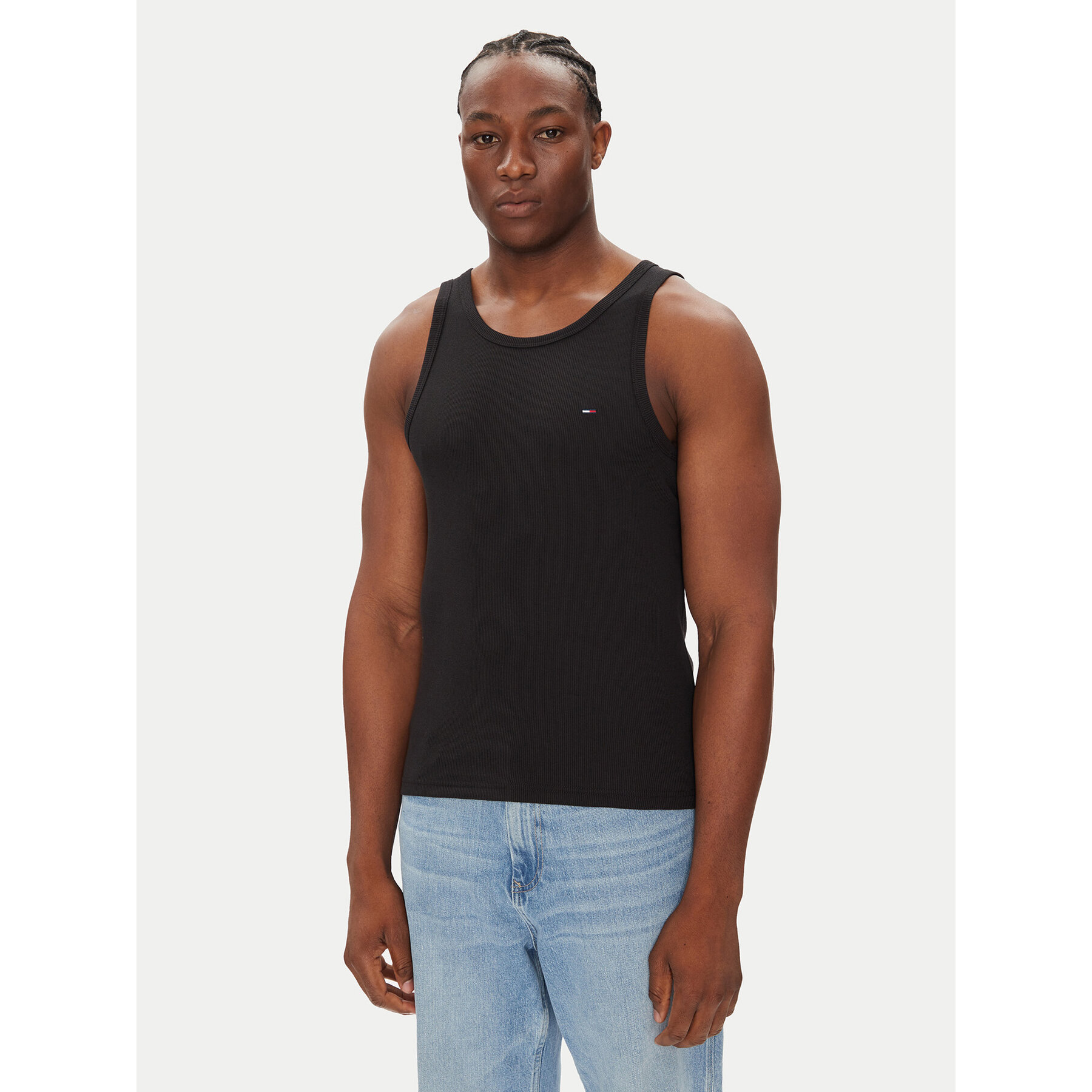 Tommy Jeans Trikó Classic Flag DM0DM21927 Fekete Slim Fit