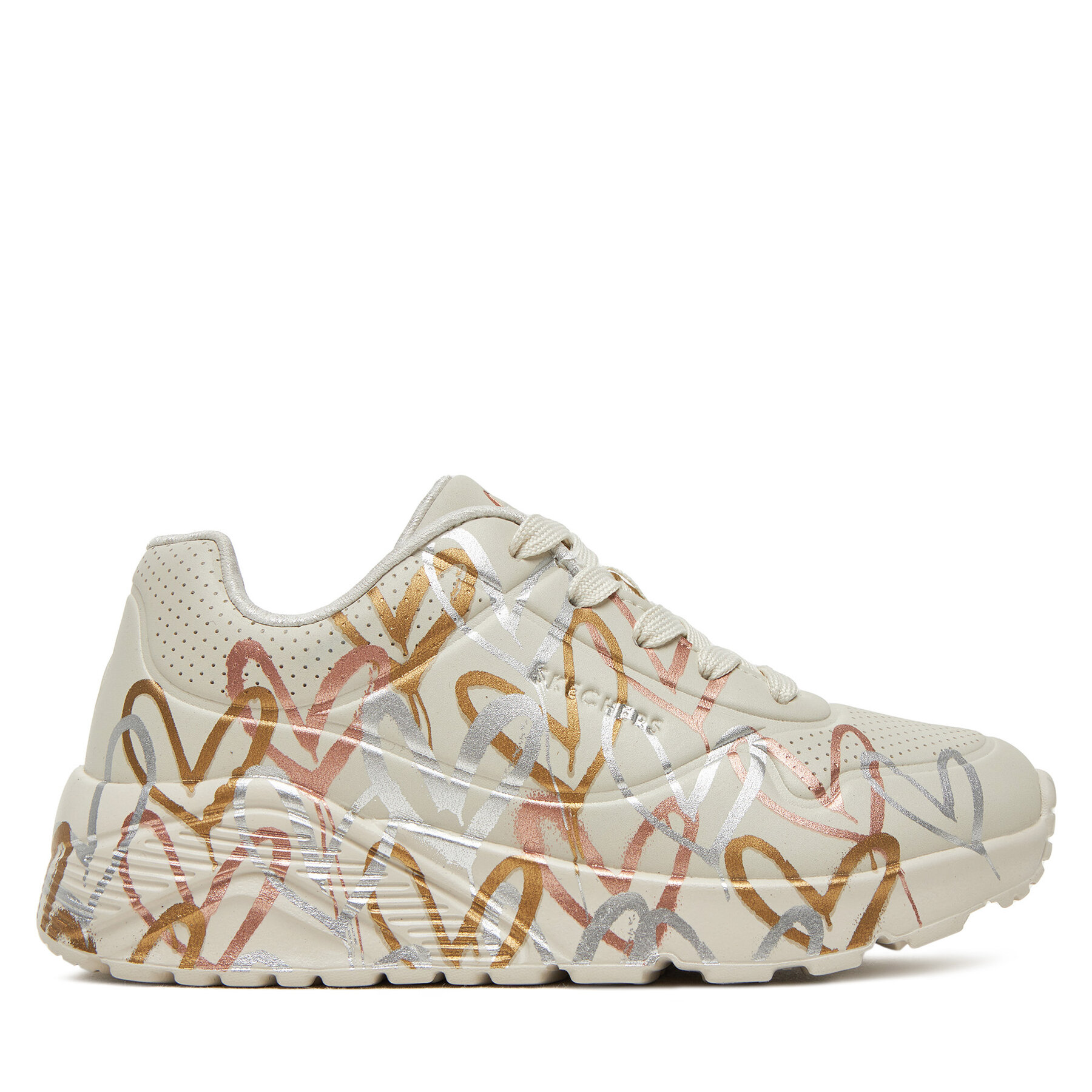 Sneakersy Skechers Uno Lite - Metallic 314067L/NTMT Biela
