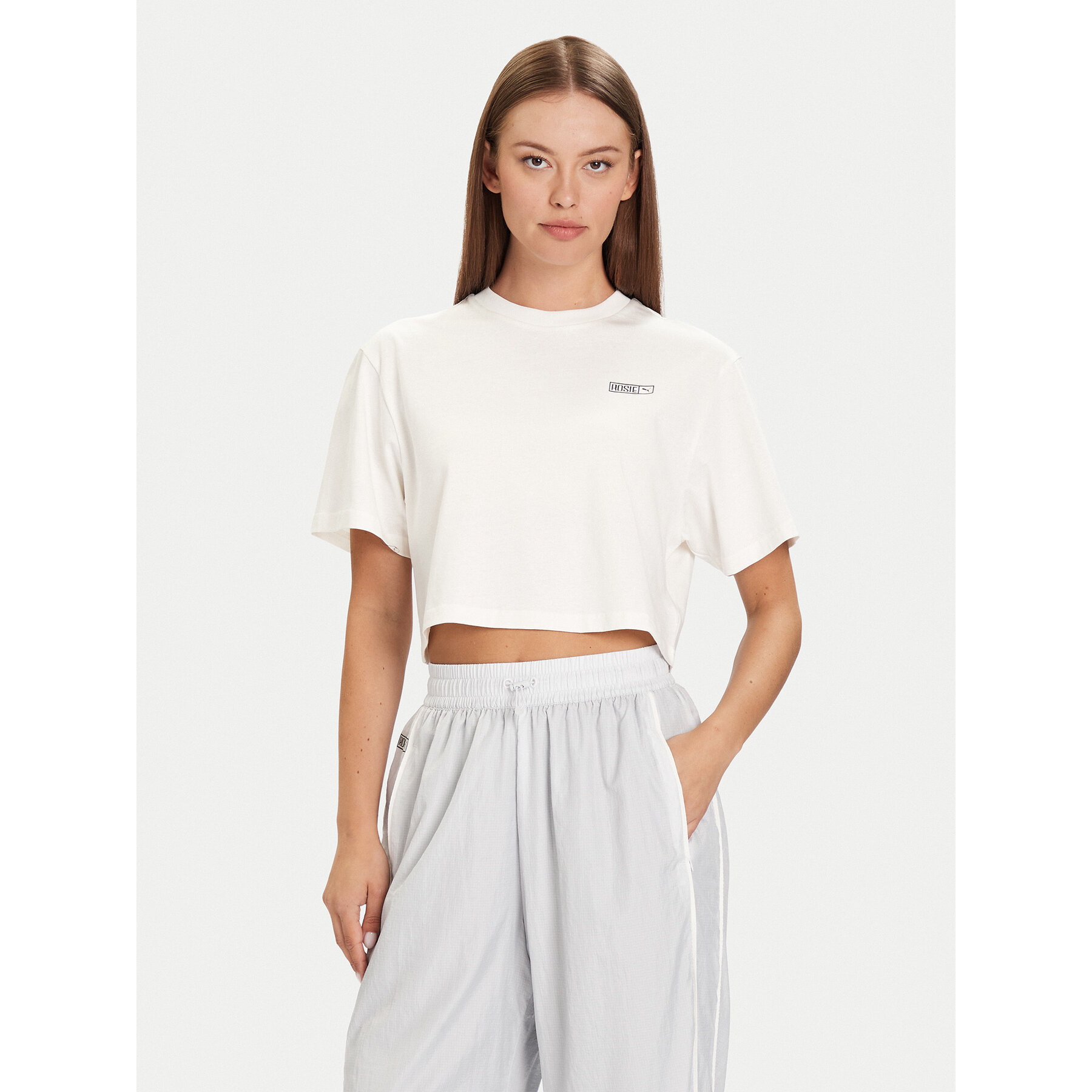 Puma Majica PUMA X ROSÉ 633806 77 Bela Relaxed Fit