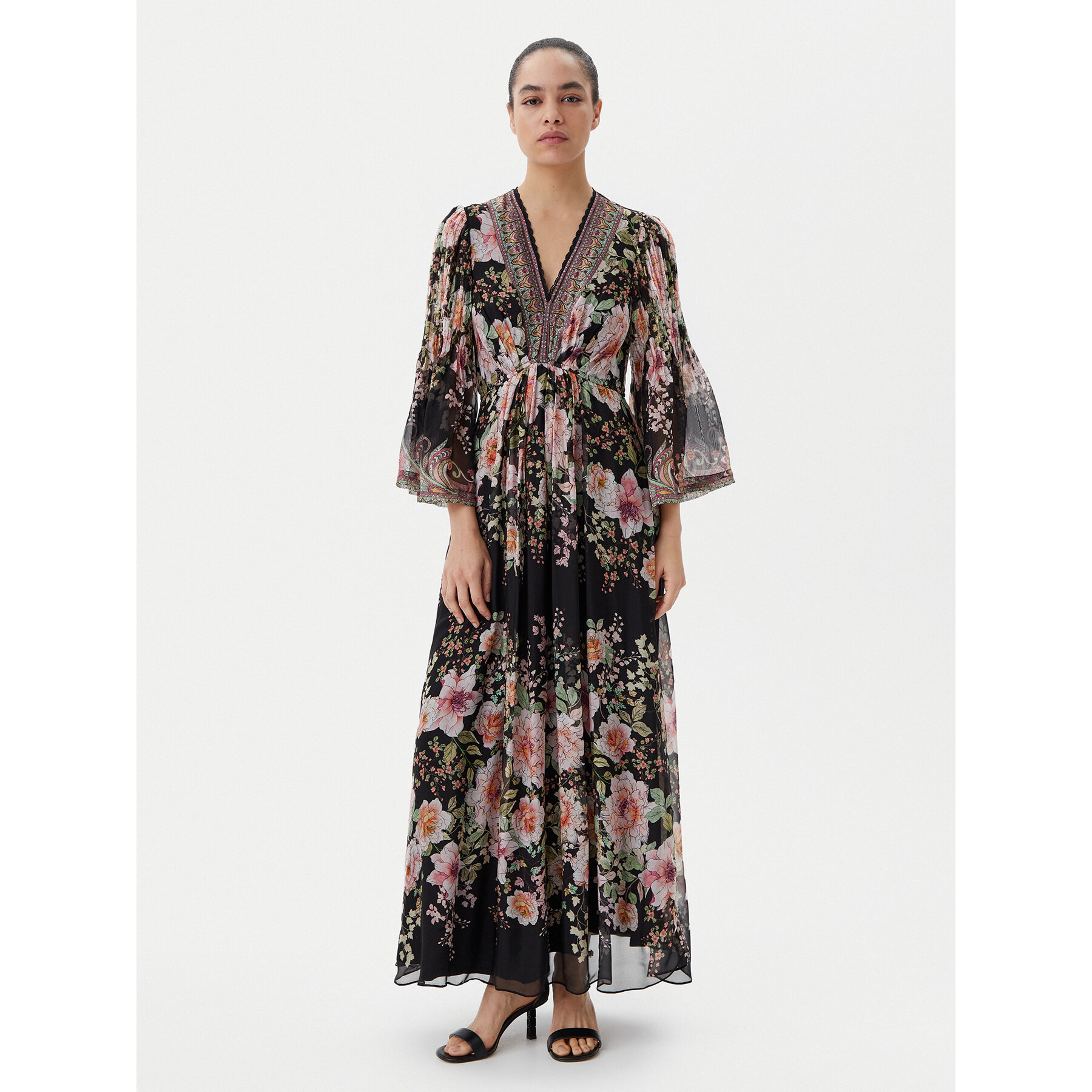 Hale Bob Sommerkleid with silk 4YPR652A Schwarz Regular Fit