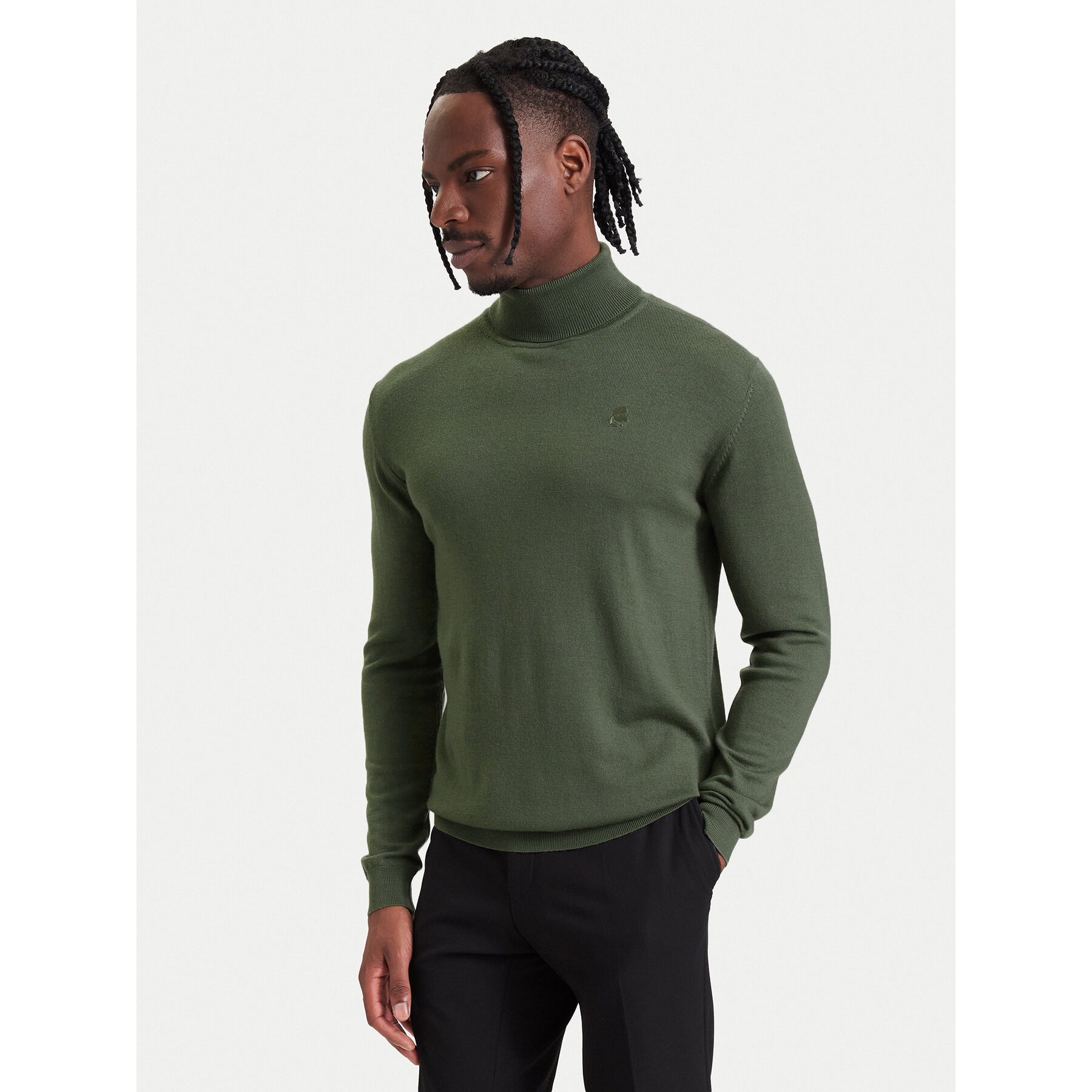 KARL LAGERFELD Rollkragenpullover 655058 564399 Dunkelgrün Regular Fit