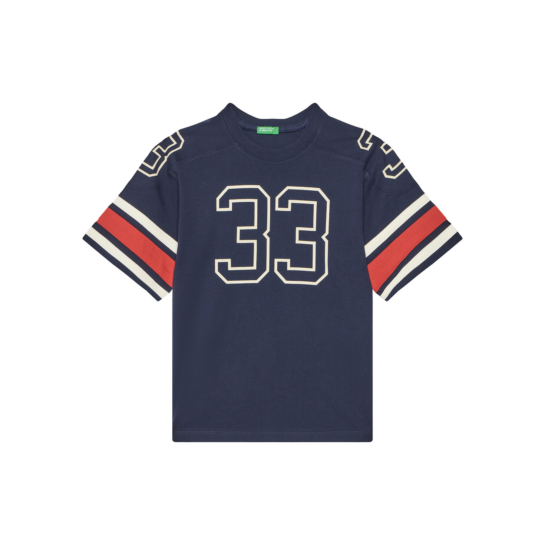 United Colors Of Benetton T-Shirt 3MI5C10OA Σκούρο μπλε Relaxed Fit