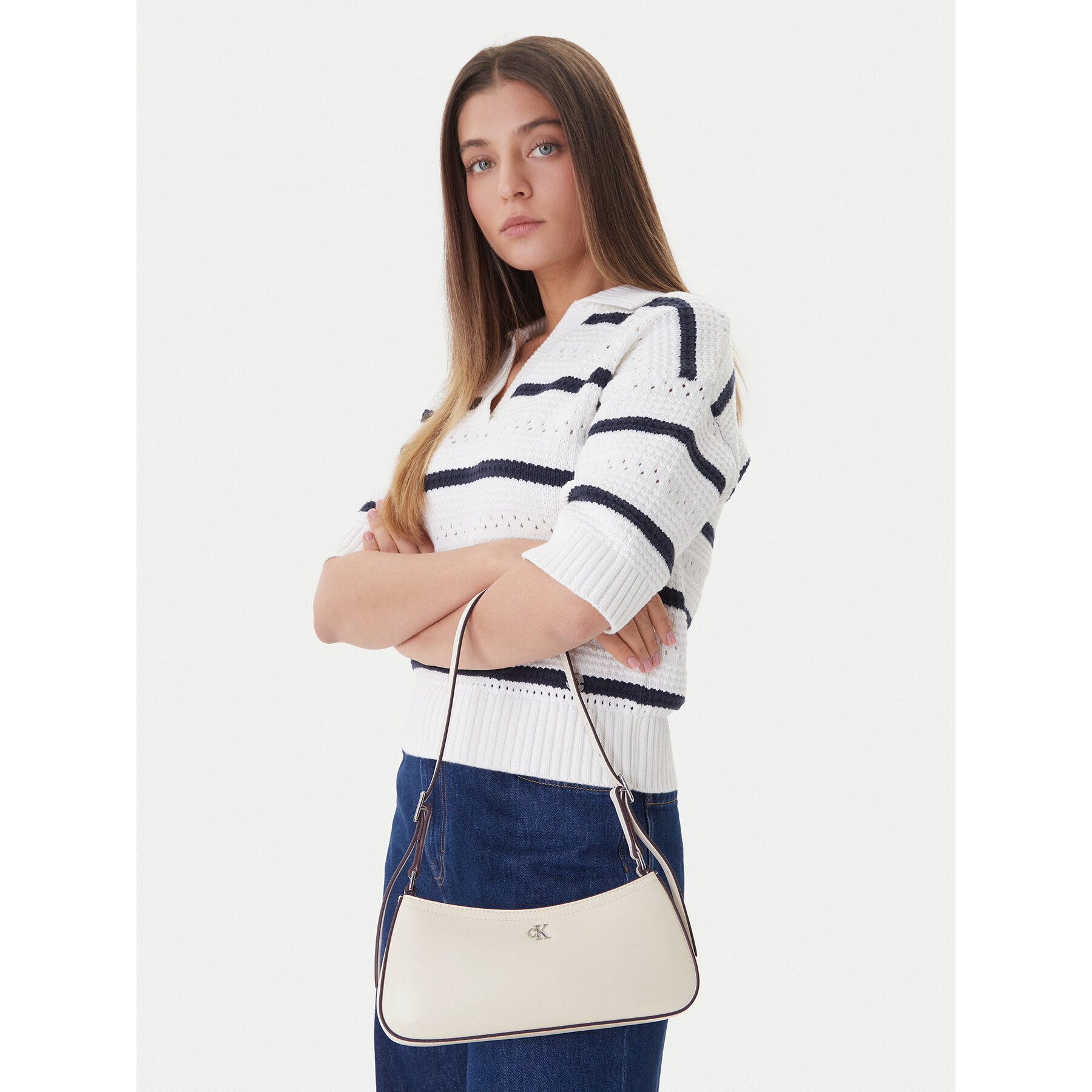 Táska Calvin Klein Ck Small Shoulder Bag LV04F3170G Fehér