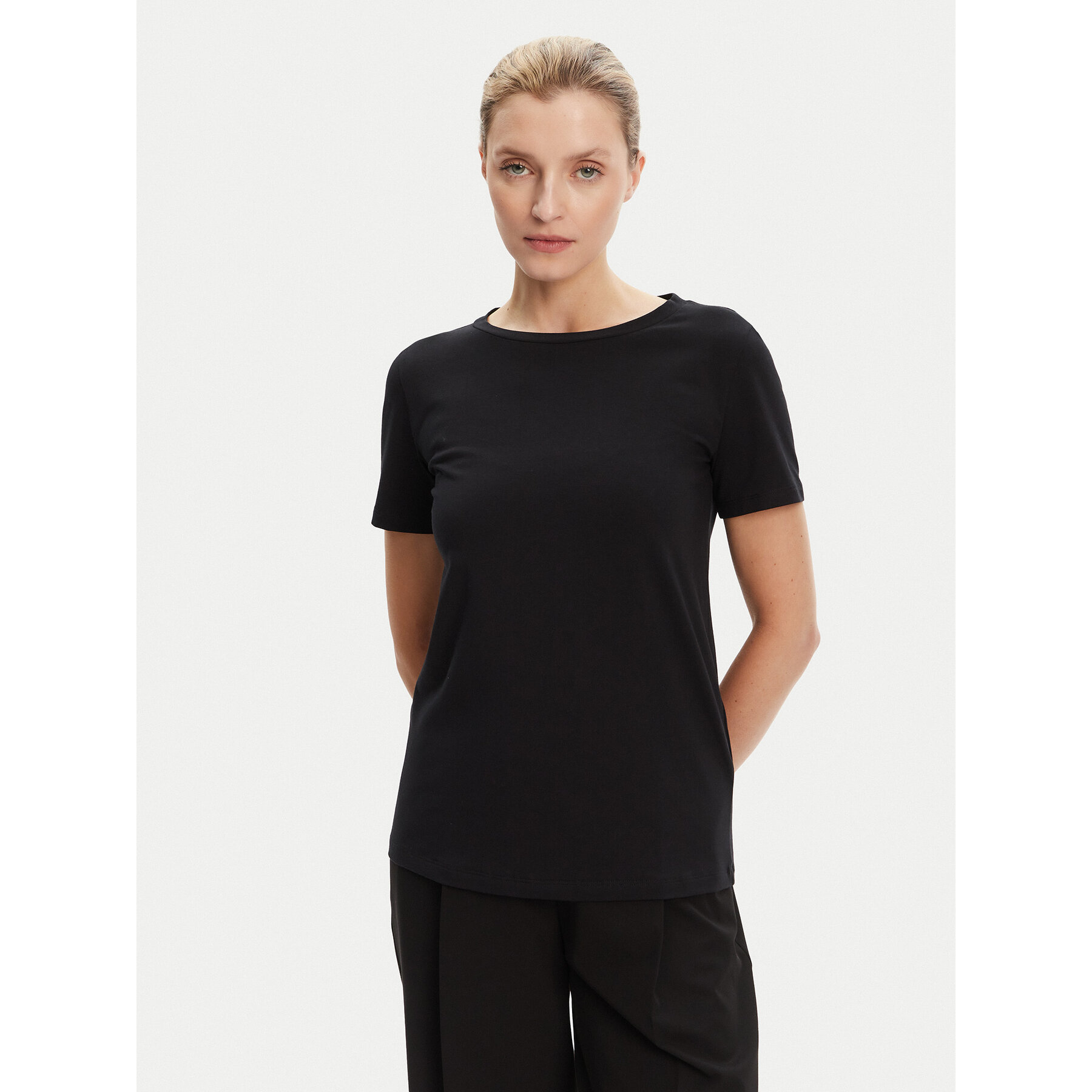 Weekend Max Mara Marškinėliai Multib 2525976011 Juoda Regular Fit