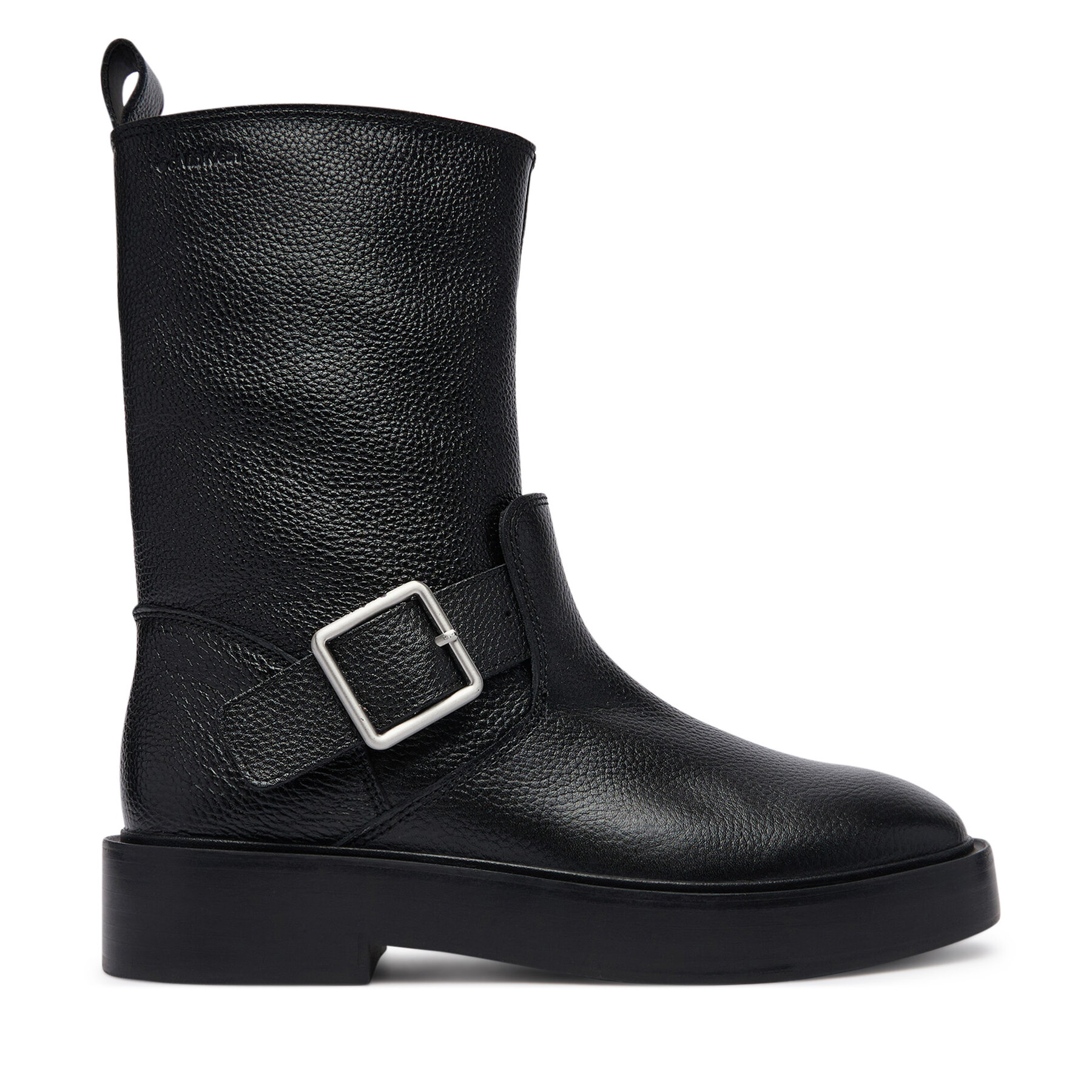 Μποτάκια Calvin Klein Conc Welt Mid Biker Boot Lth HW0HW03212 Μαύρο