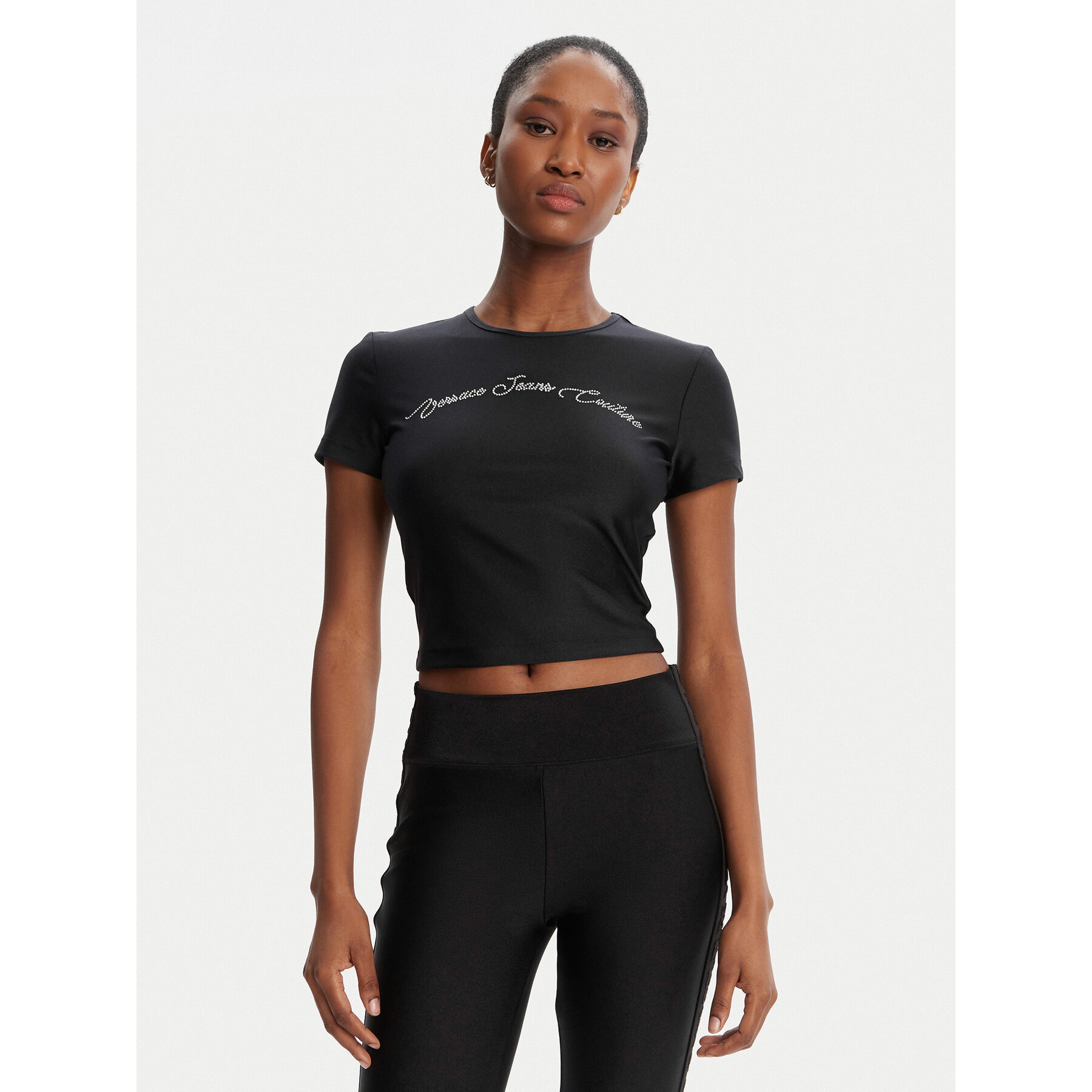 Versace Jeans Couture T-Shirt 79HAH6A2 N0008 Schwarz Slim Fit