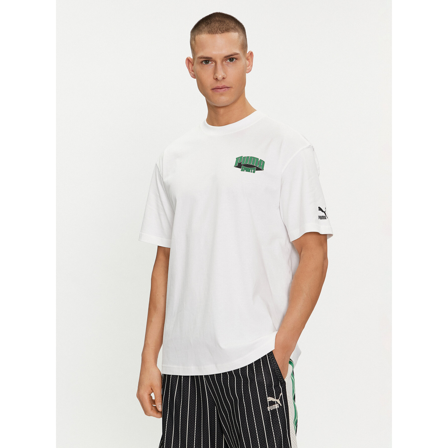 Puma Póló For The Fanbase Graphic 624395 Fehér Relaxed Fit