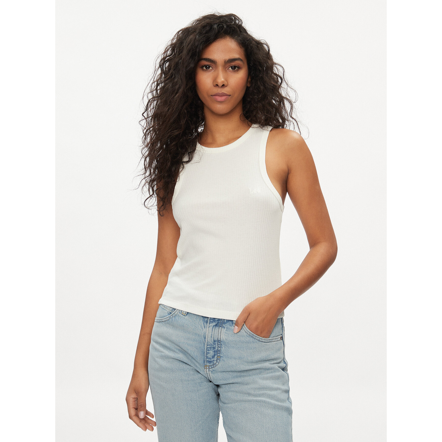 Lee Τοπ 112350212 Εκρού Slim Fit