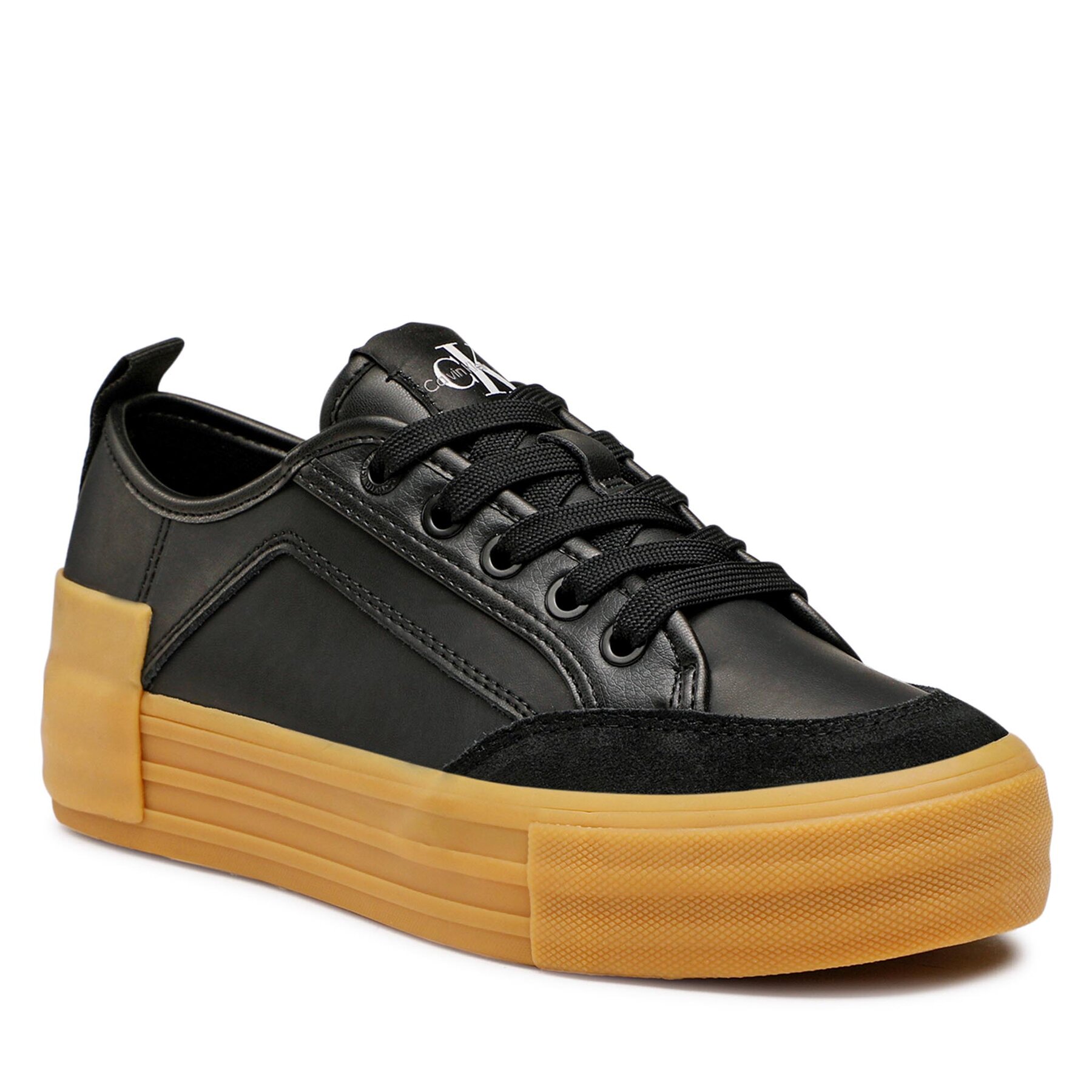 Calvin Klein Jeans Vulc Flatform Bold Lth-Su YW0YW00866 Black BDS – Сникърси
