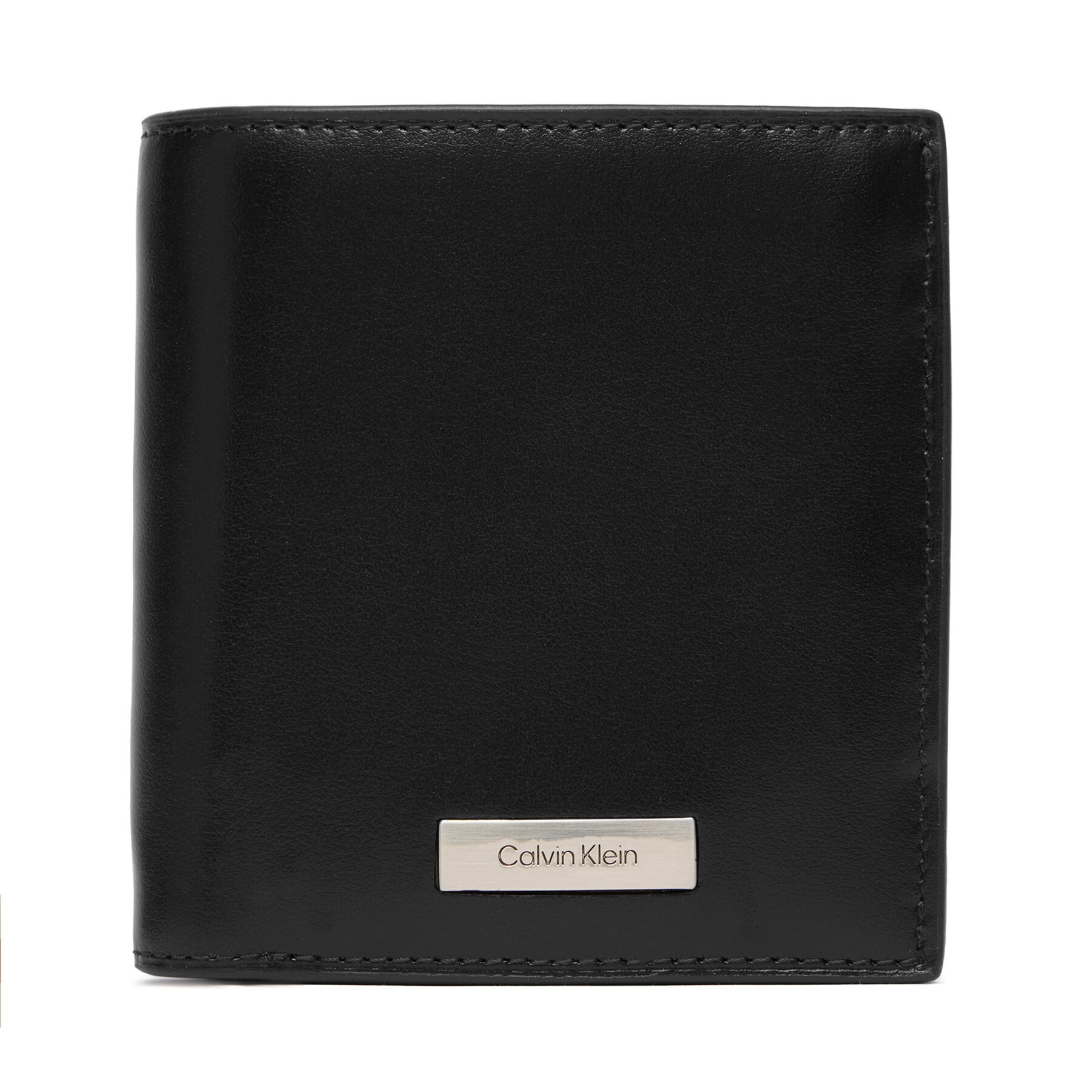 Портфейл Calvin Klein Plaque Slim Trifold W Coin   Car LV04D1137G Черен