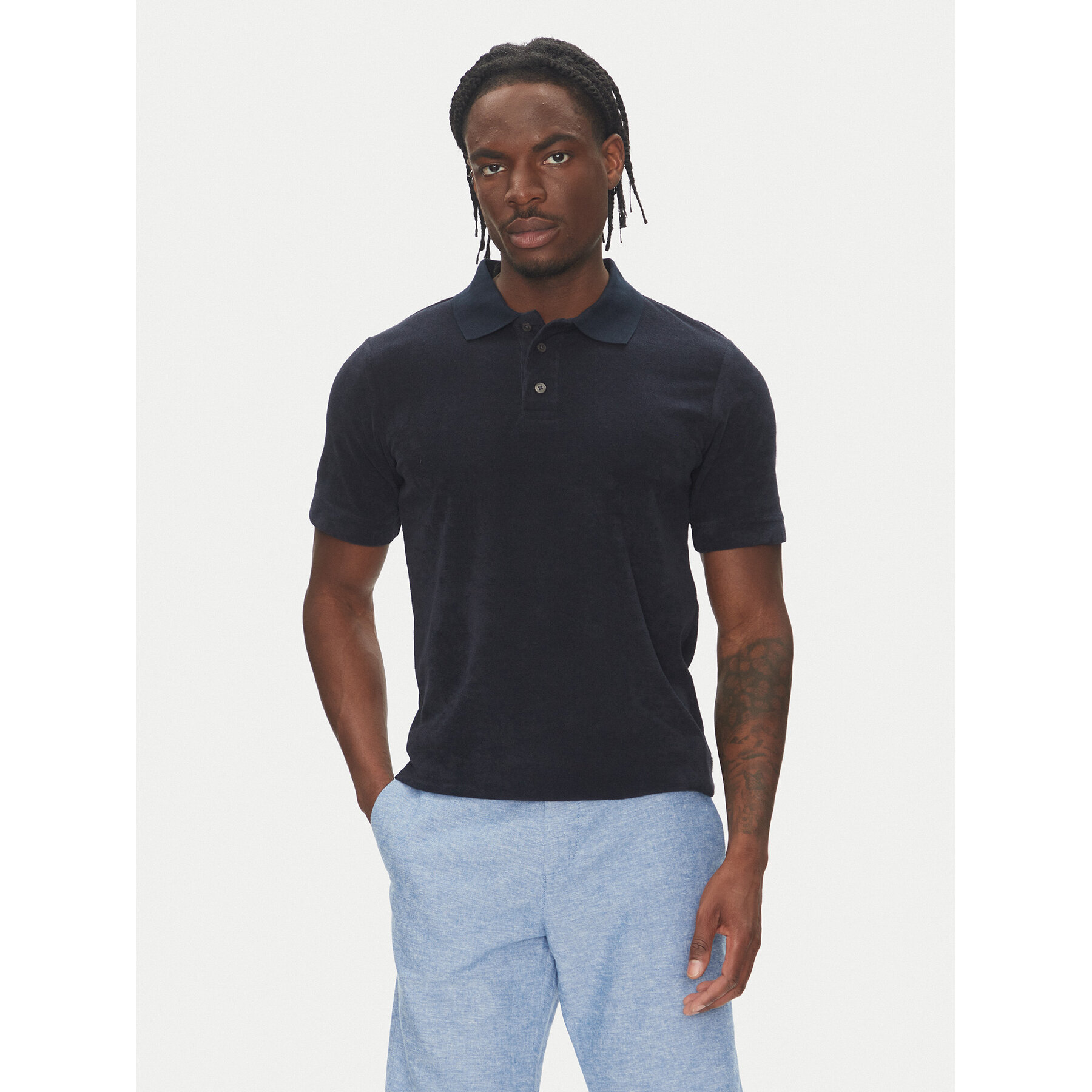 Lindbergh Polo 30-404263 Blu scuro Relaxed Fit