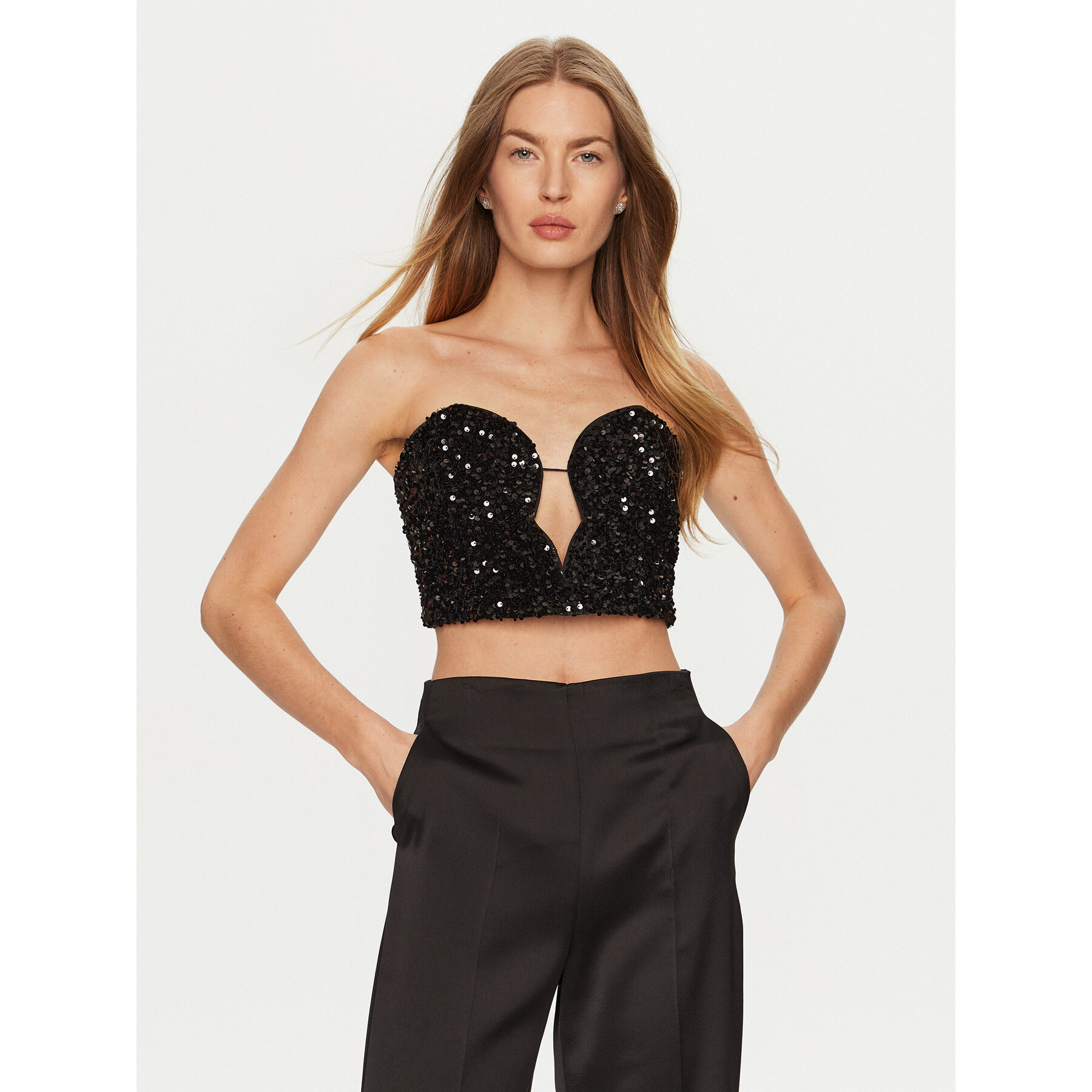 BARDOT BARDOT Τοπ Eleni 59112TB2 Μαύρο Slim Fit