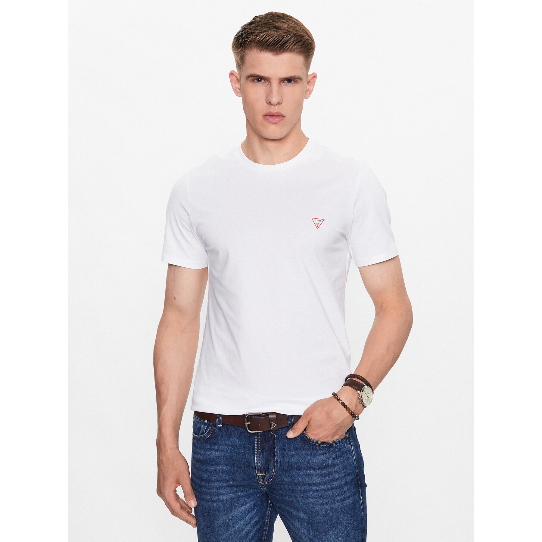 Guess T-Shirt M2YI36 I3Z14 Λευκό Slim Fit