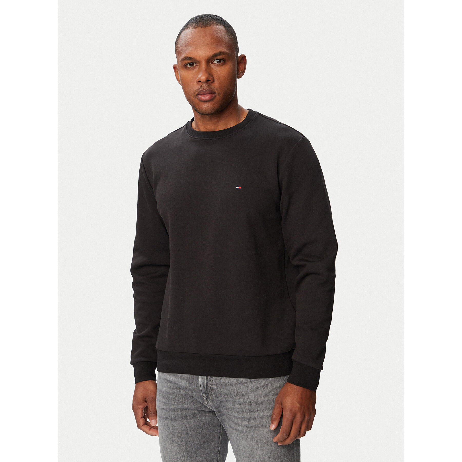 Tommy Hilfiger Sweatshirt Essential MW0MW37241 Schwarz Regular Fit