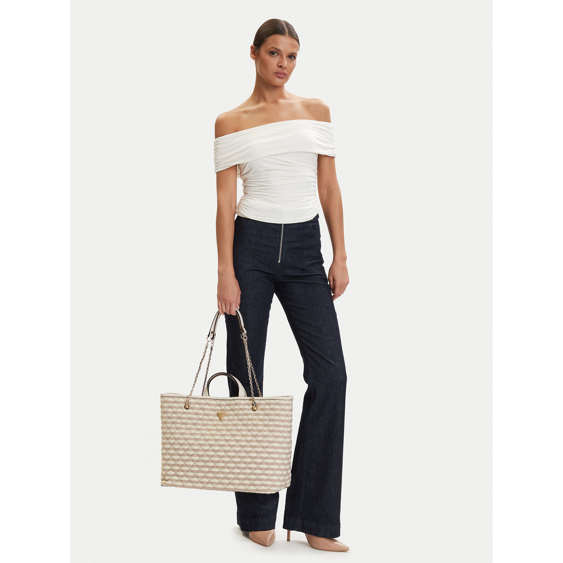 Τσάντα Guess Giully II HWAG96 73290 Ανοιχτό μπεζ