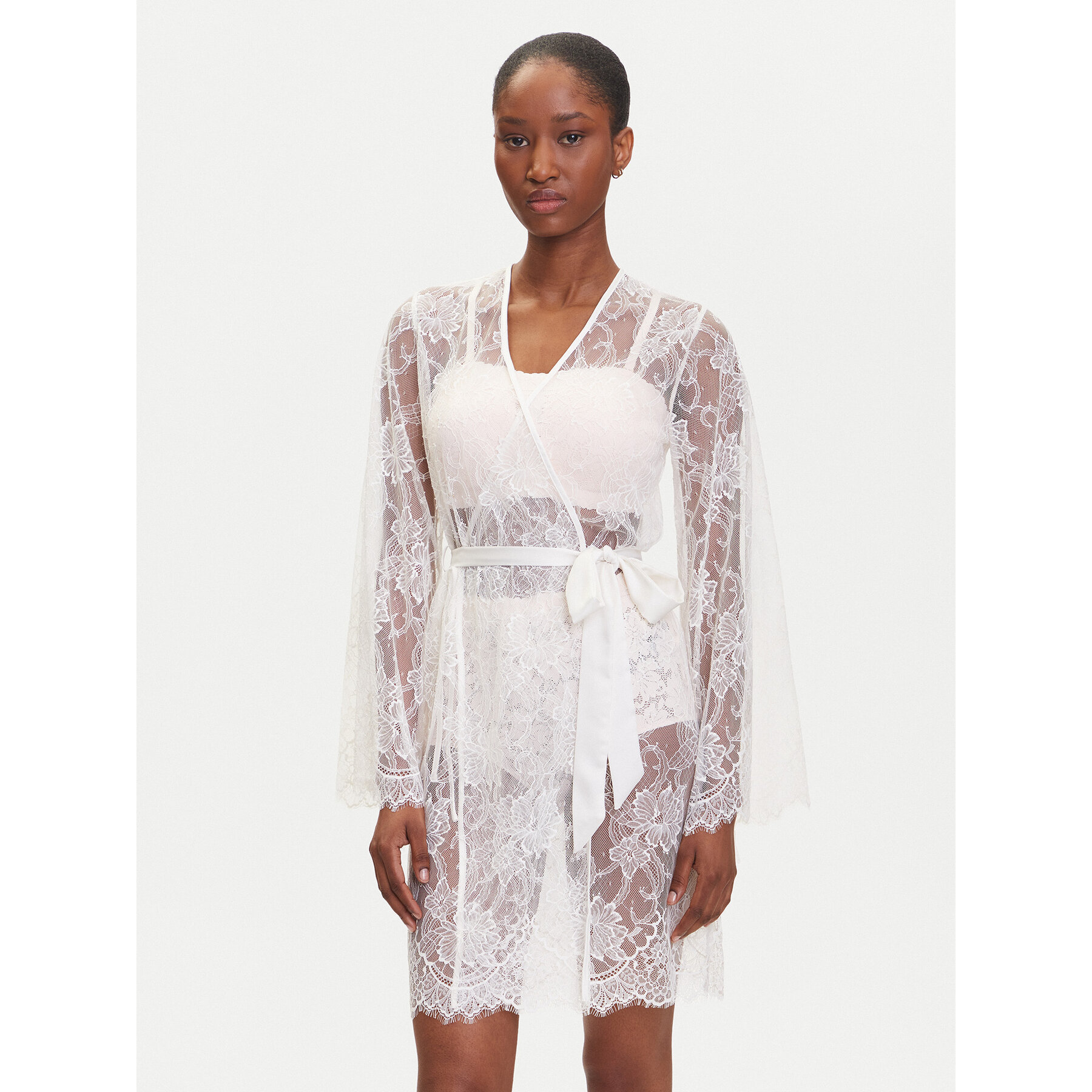 Hunkemöller Bademantel Magdalena 302070 Weiß, Größe M_L