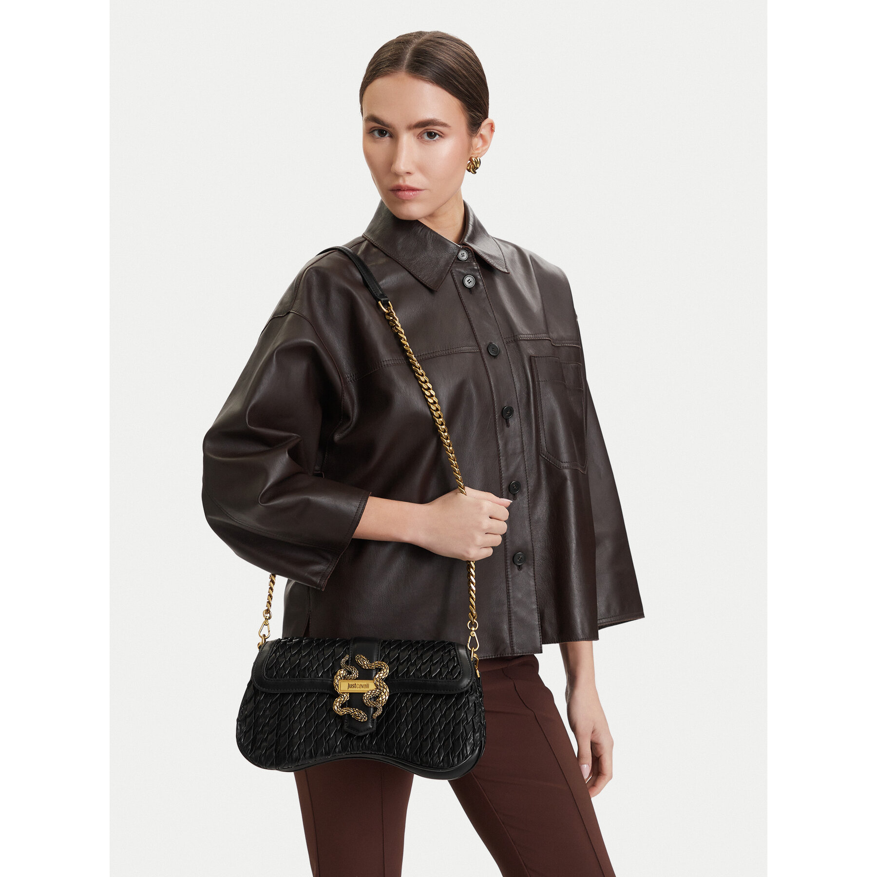 Τσάντα Just Cavalli 80RA4BA1 ZSD90 Μαύρο