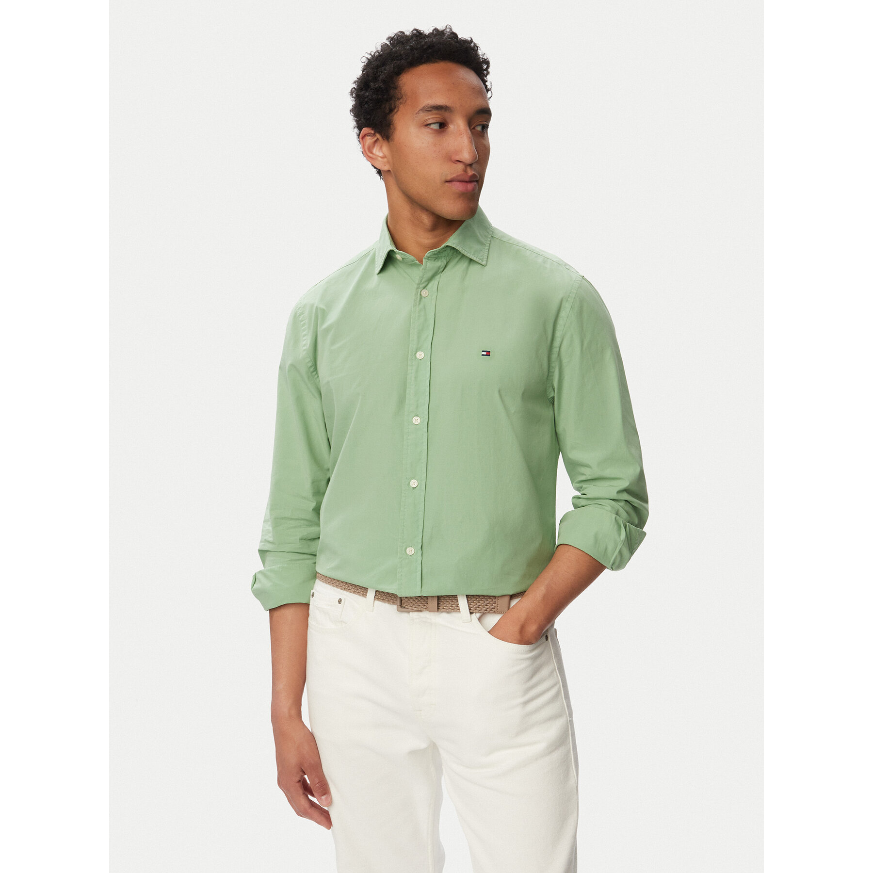 Tommy Hilfiger Hemd Gmd MW0MW43298 Hellgrün Regular Fit