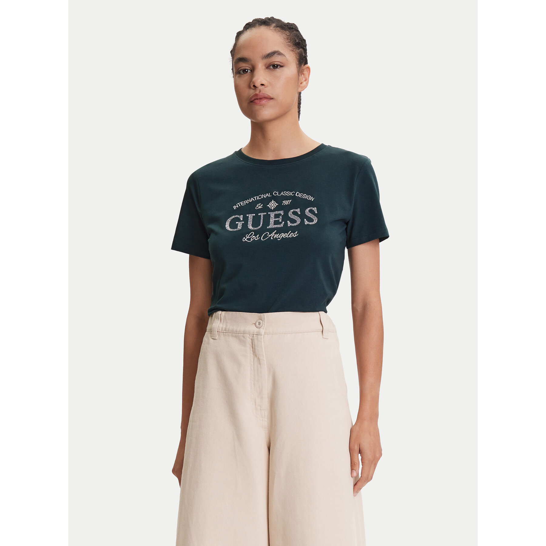Guess Póló V5YI13 J1314 Zöld Regular Fit