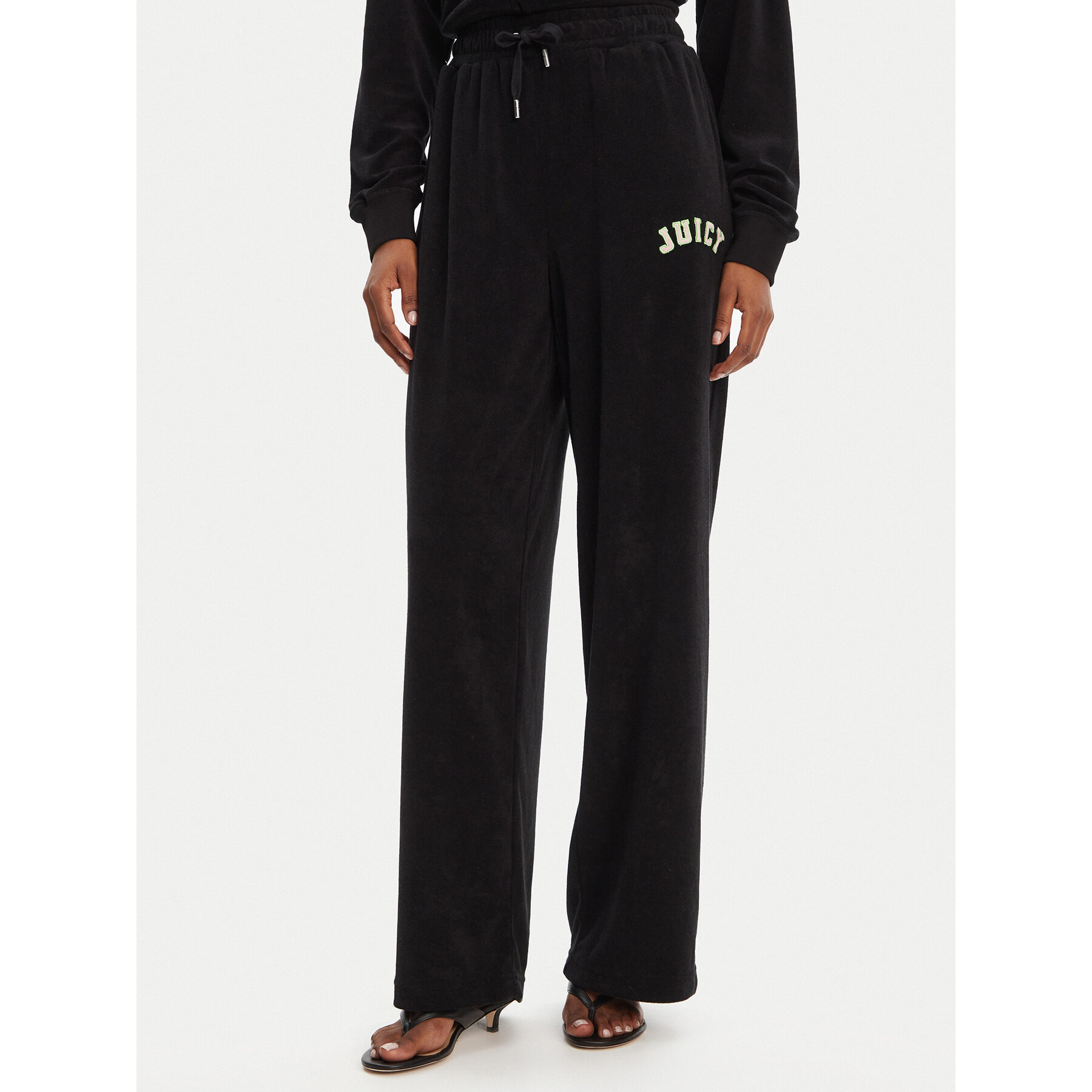 Juicy Couture Donji dio trenerke Regan JCWBJ125335 Crna Wide Leg