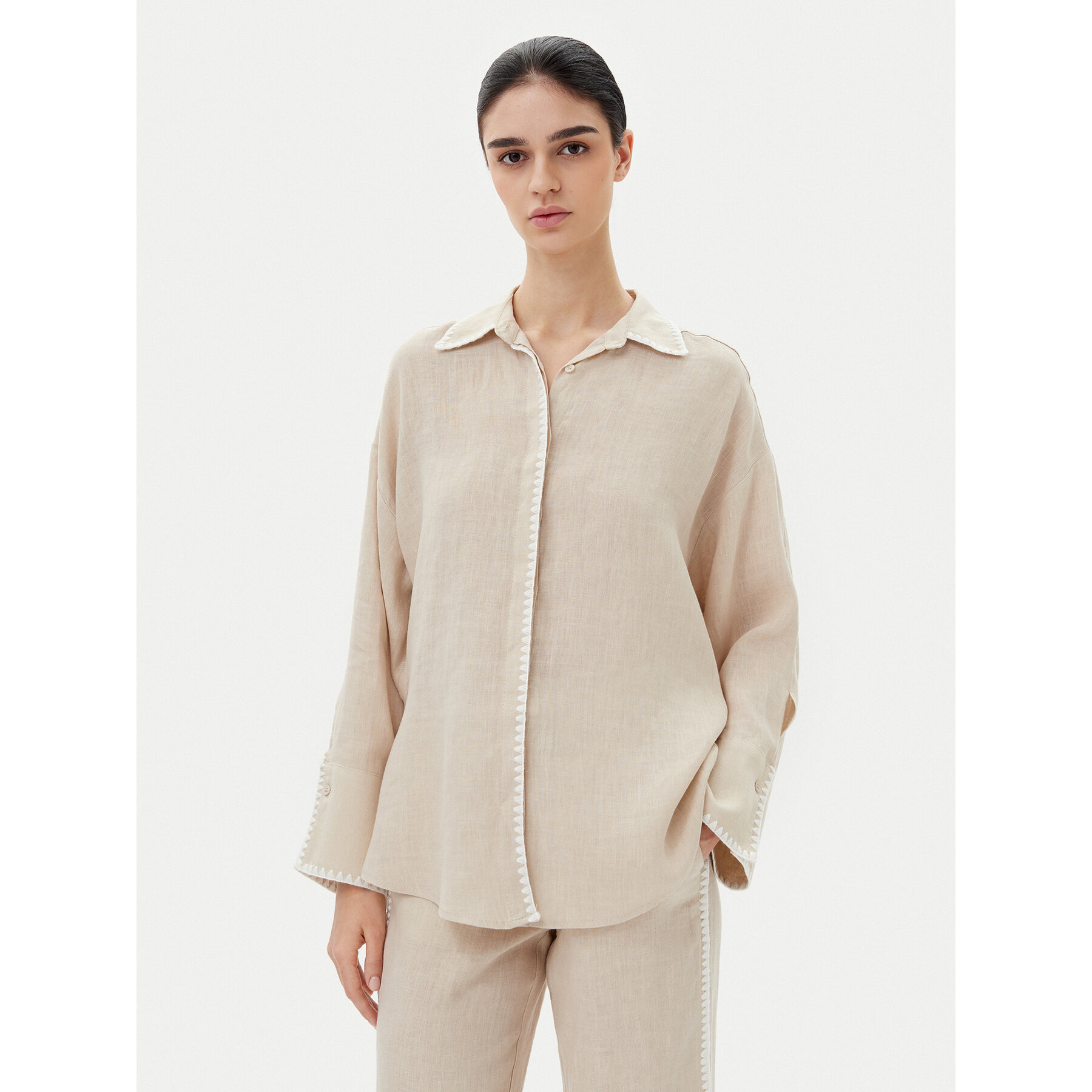 ICONA Hemd RP5LE003 Beige Relaxed Fit