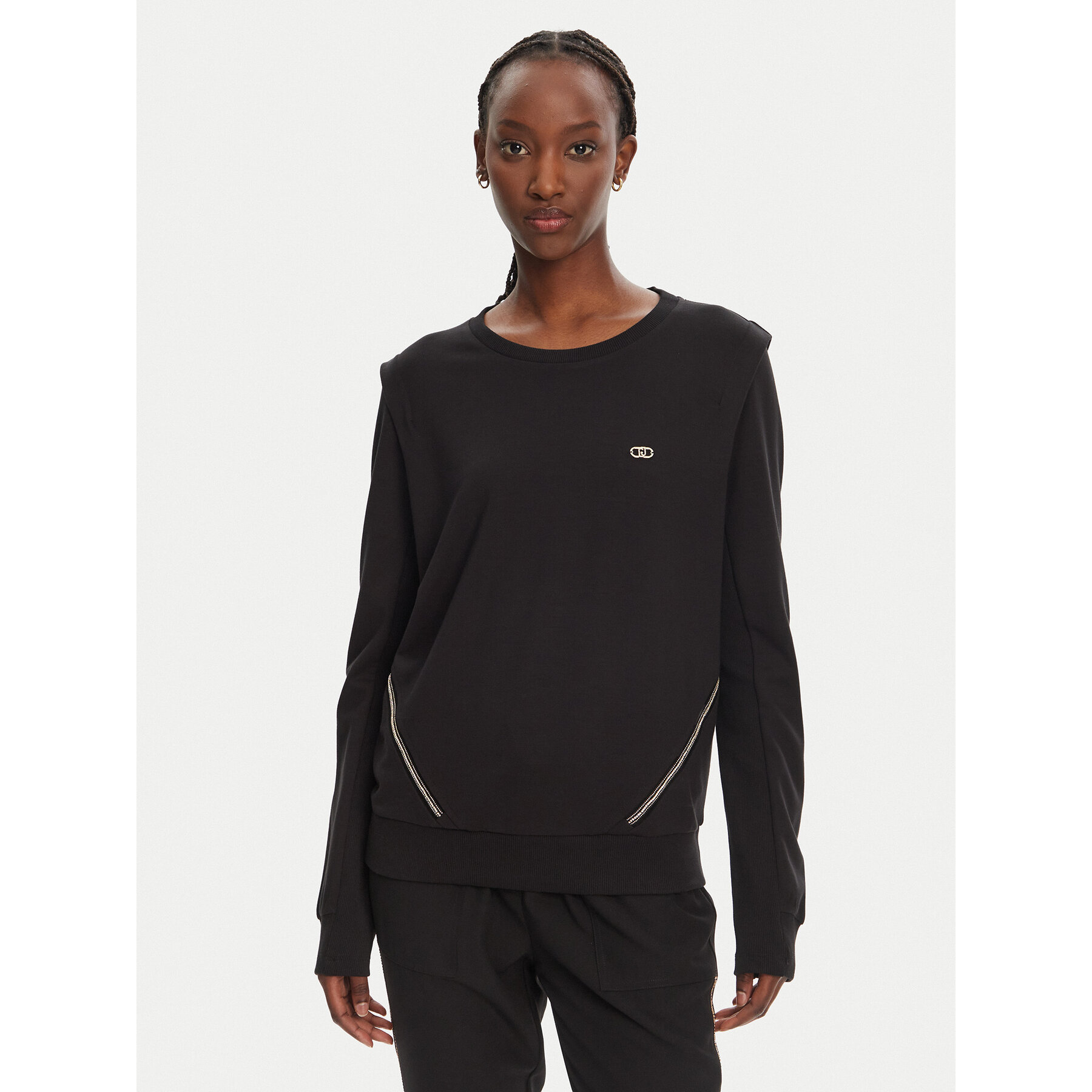 Liu Jo Sport Sweatshirt TA5039 JS182 Schwarz Relaxed Fit