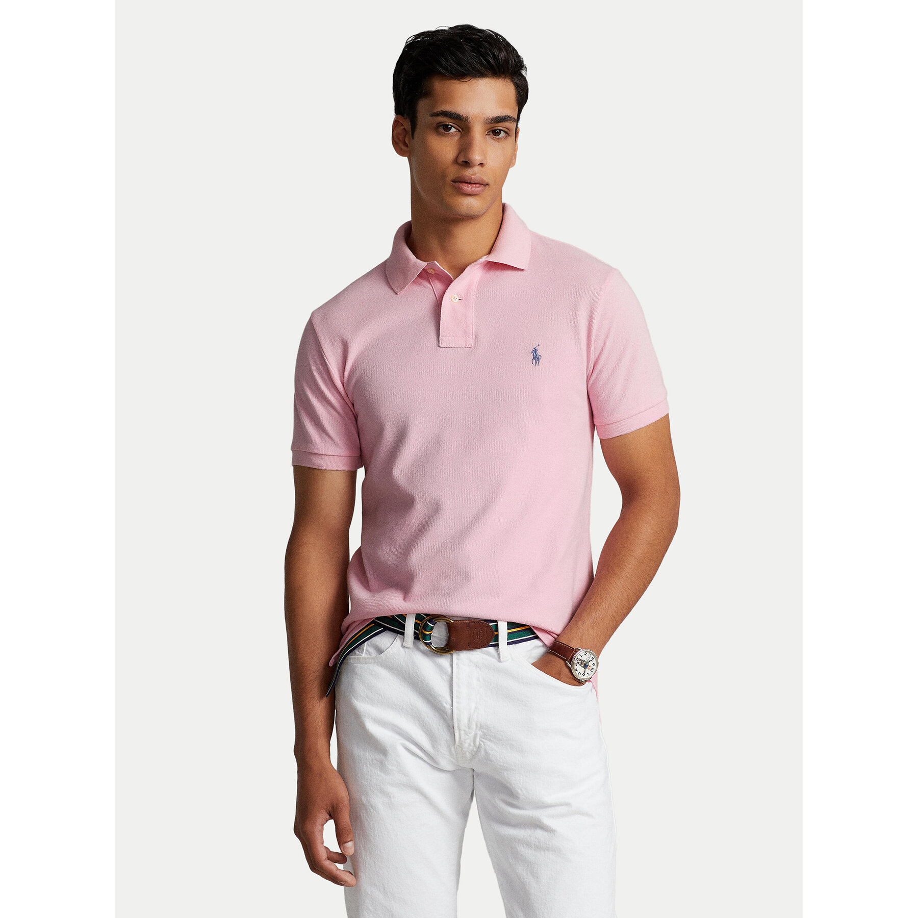 Polo Ralph Lauren Polo majica Core Replen 710795080 Roza Slim Fit