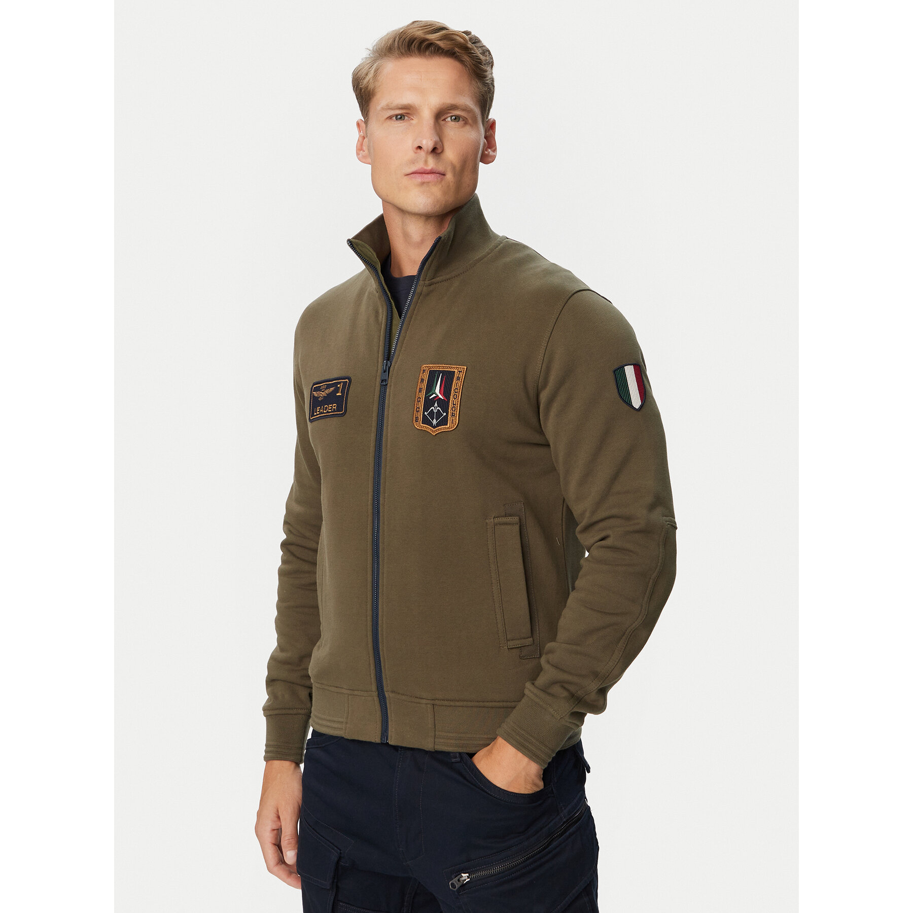 Aeronautica Militare Sweatshirt 262FE2130UF00689 Dunkelgrün Regular Fit
