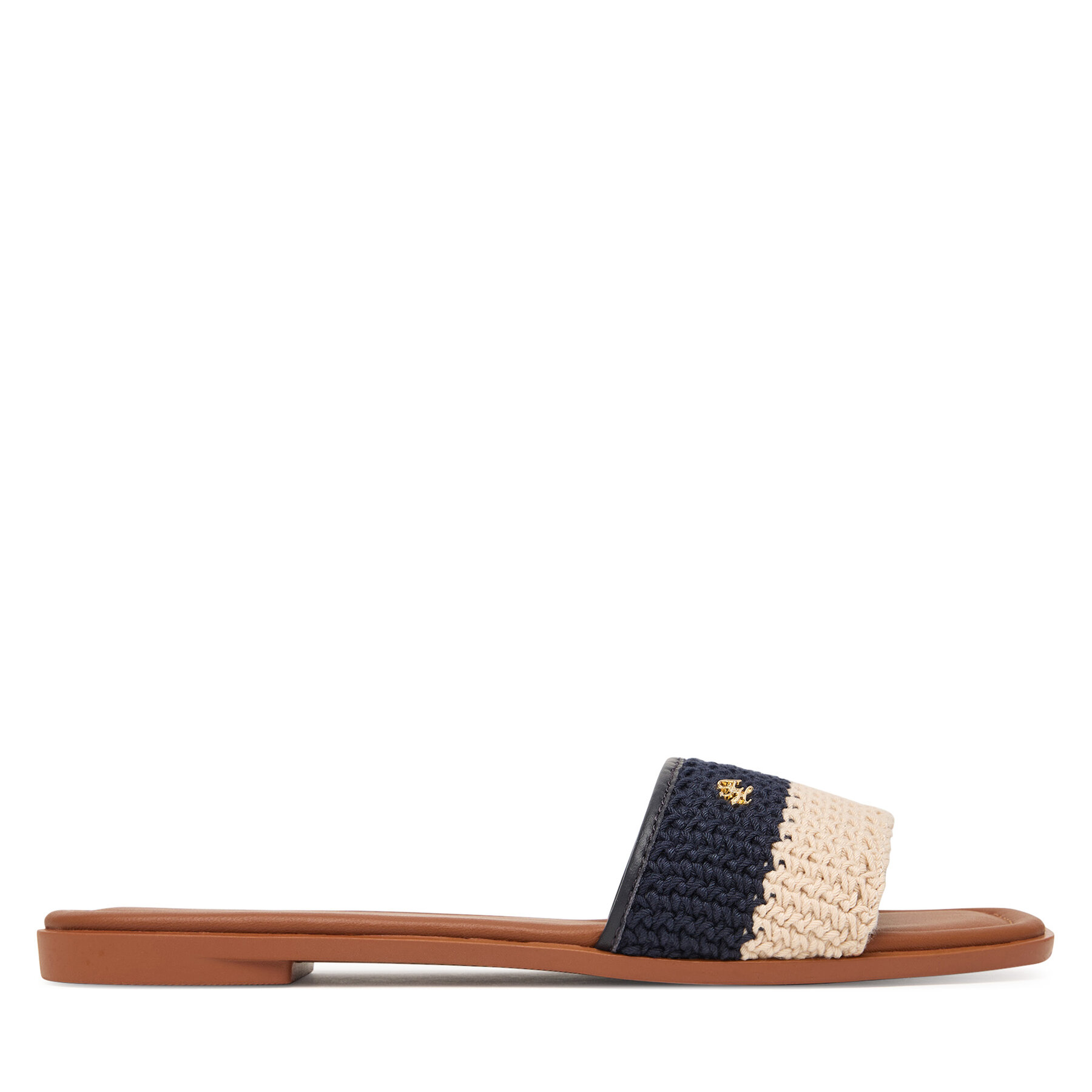 Tommy Hilfiger Mujer Chanclas, Talla : 39, Azul marino, Flat Mule Crochet FW0FW09513