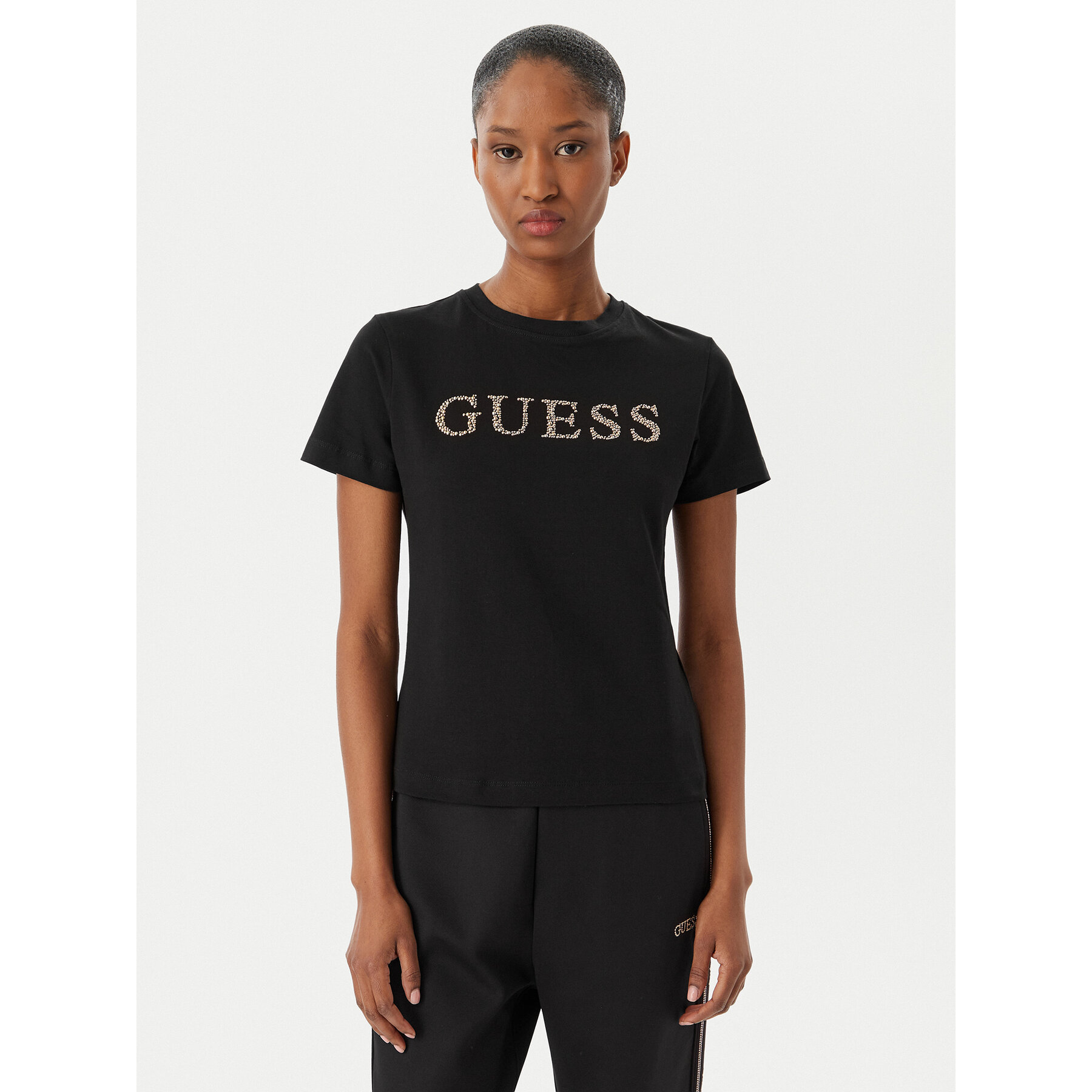 Guess Majica V6RI20 J1314 Črna Regular Fit