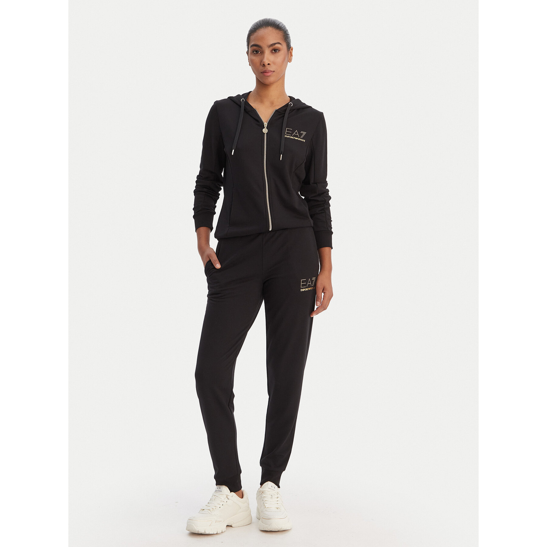 EA7 Emporio Armani Jogginganzug 8NTV51 TJ9RZ 1200 Schwarz Regular Fit