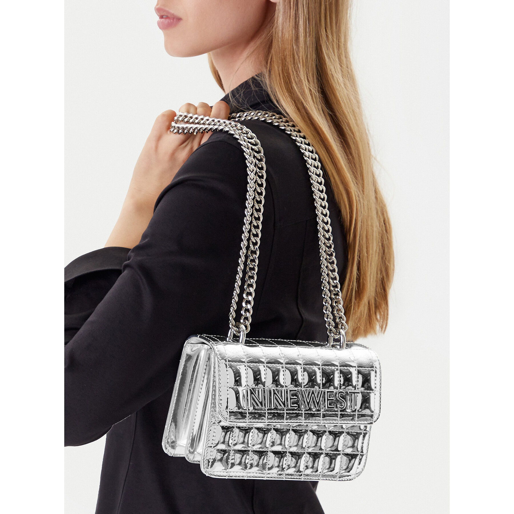 Τσάντα Nine West EO-Glamercy-Grace-LX10060 Ασημί