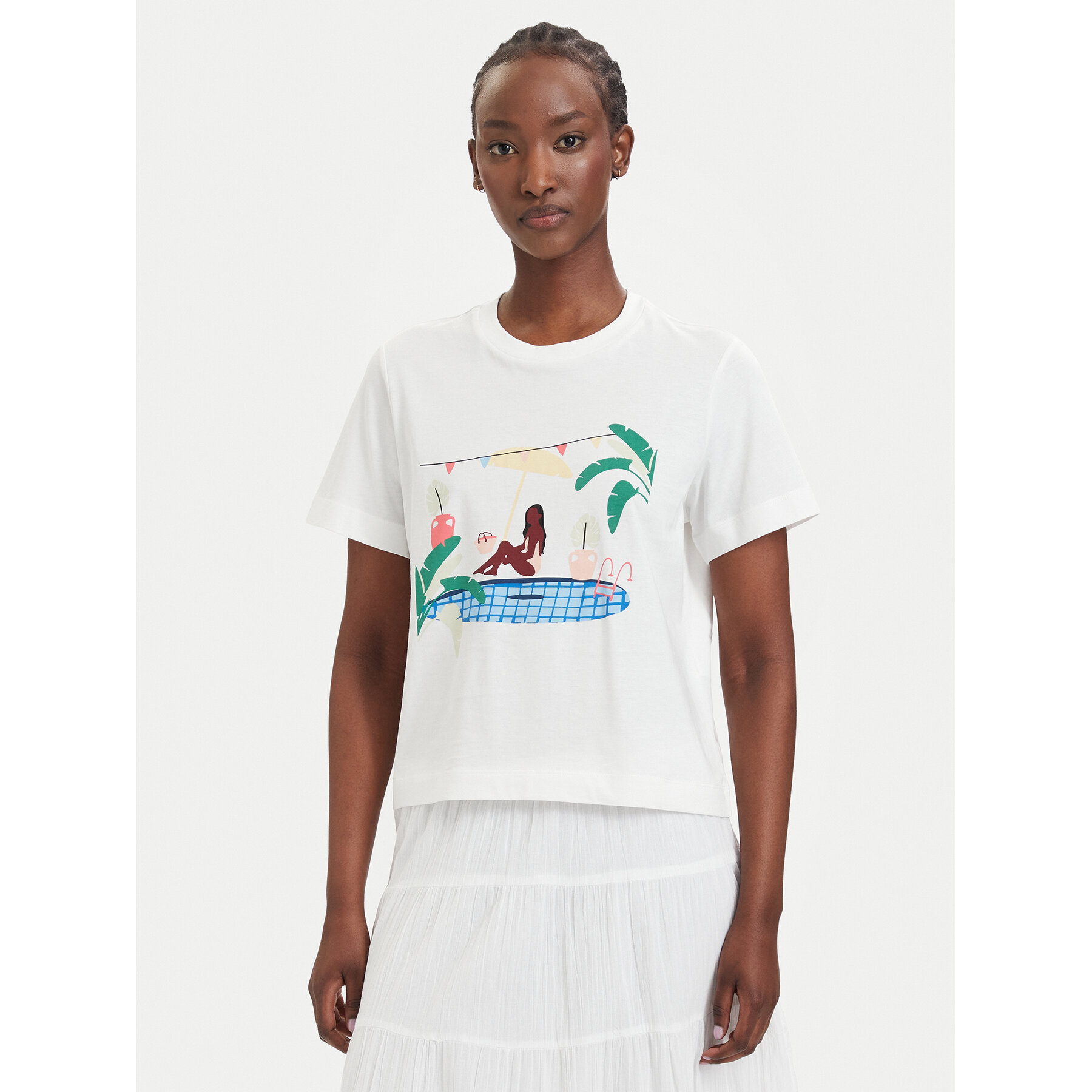 Vero Moda T-shirt Emily 10344804 Bijela Regular Fit