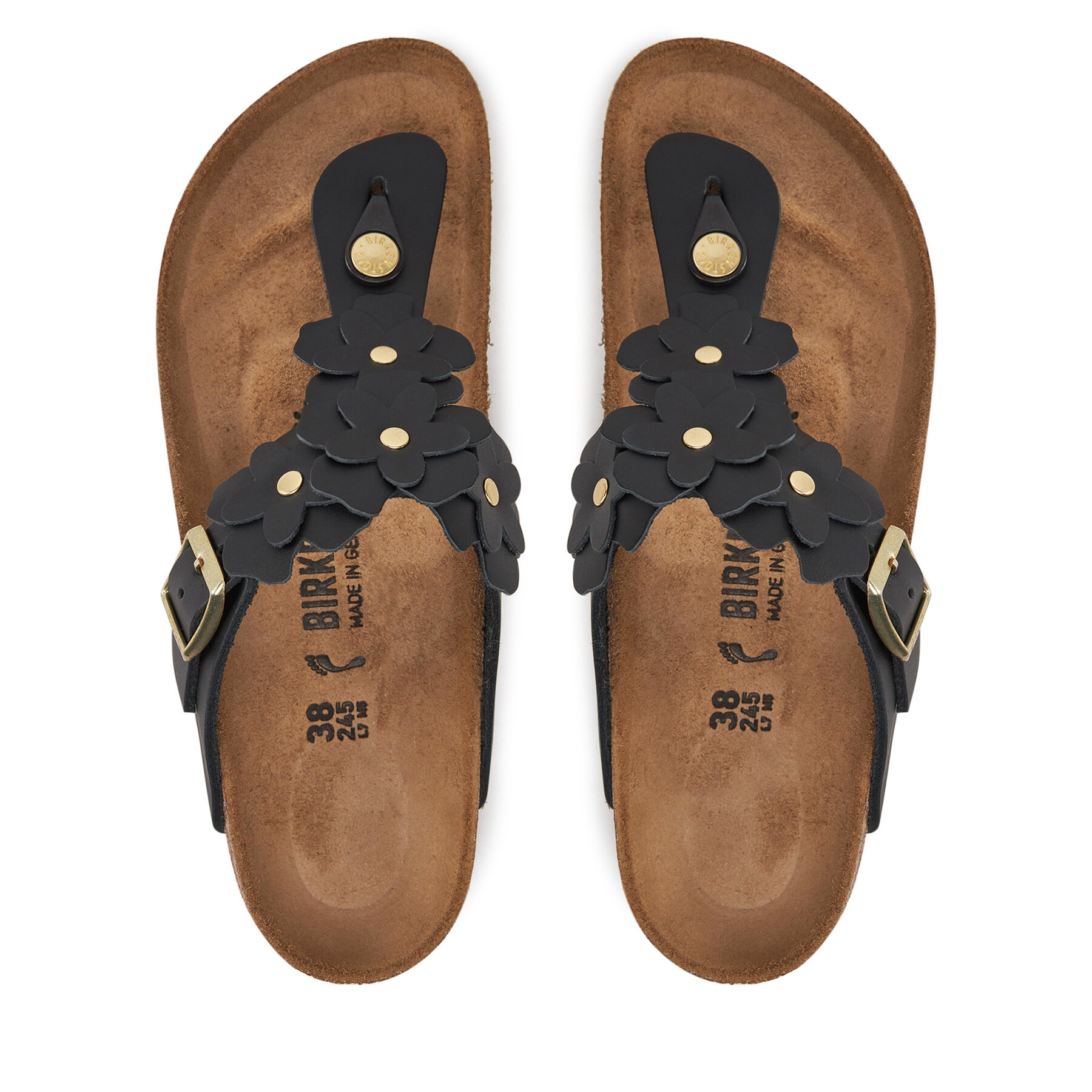 Žabky Birkenstock Gizeh Flowers 1026719 Černá