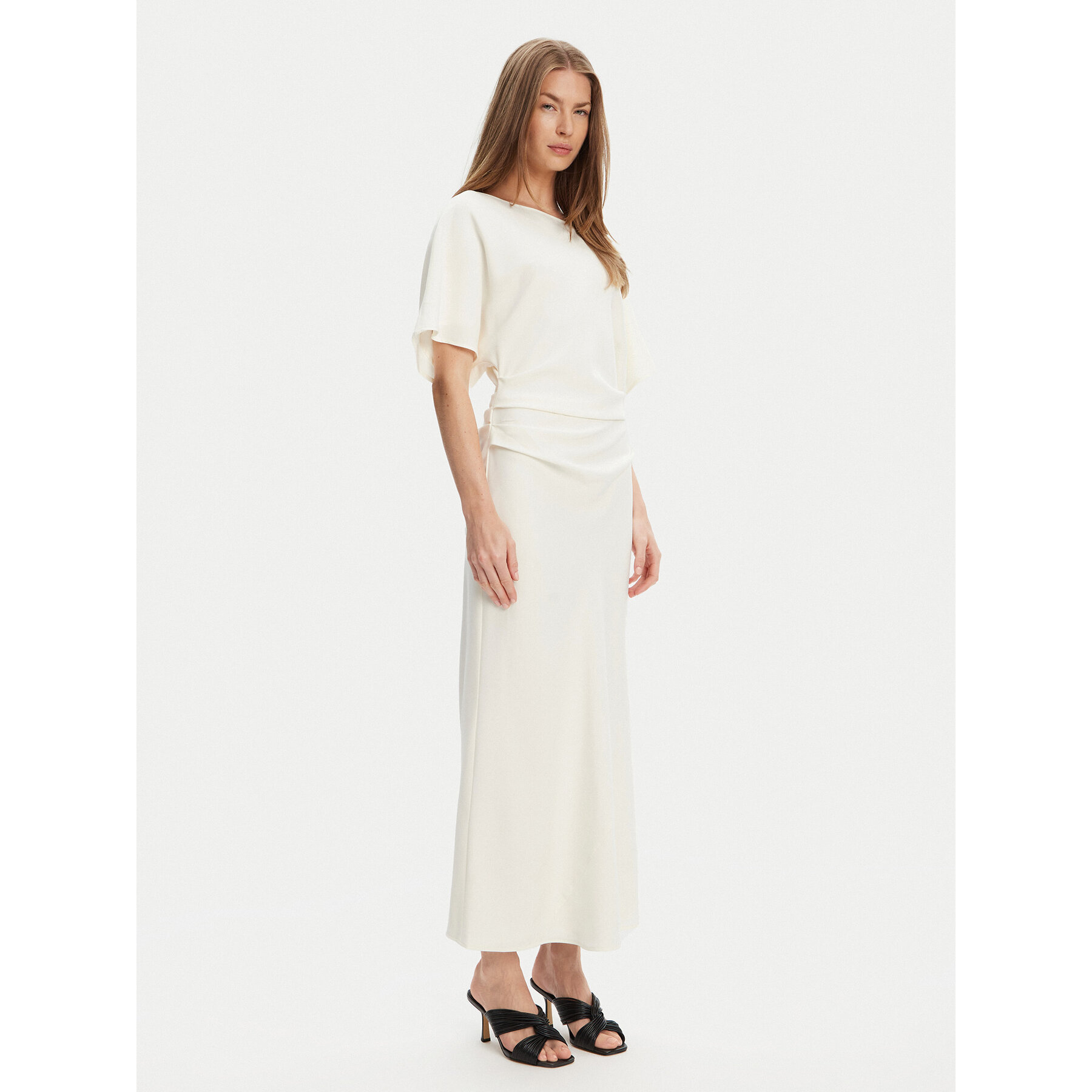 STAUD Coctailkleid Amelie R25S2120TP Écru Slim Fit