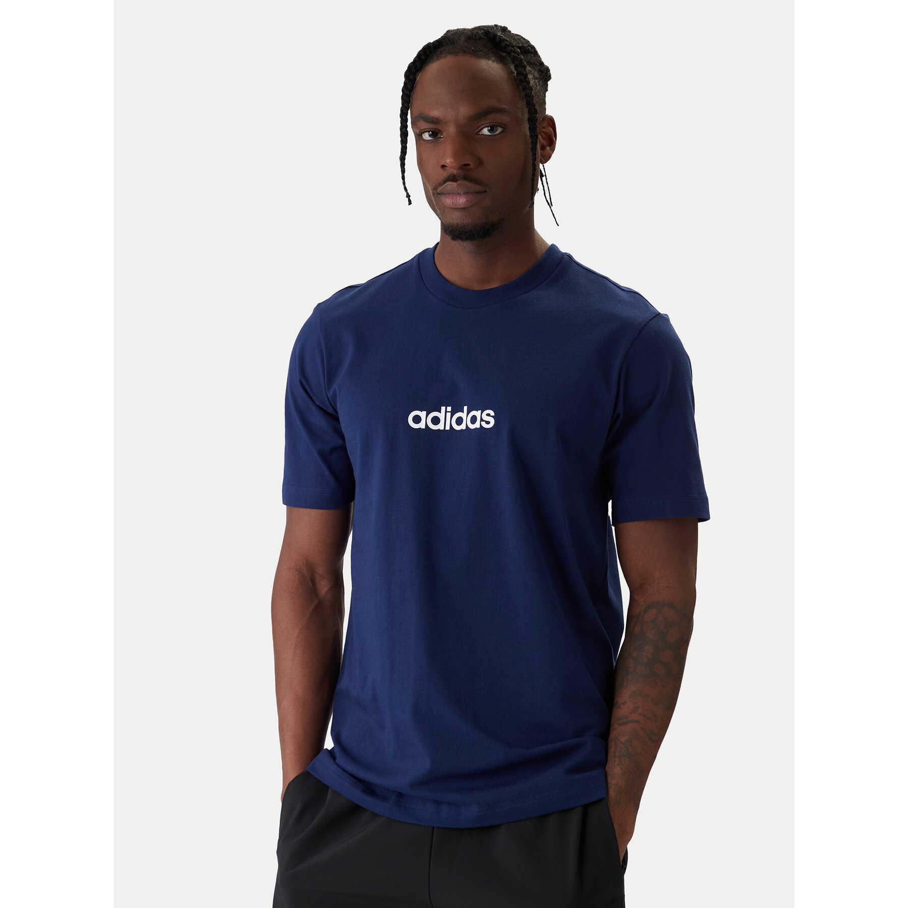 adidas T-Shirt Essentials Linear JE8999 Σκούρο μπλε Regular Fit