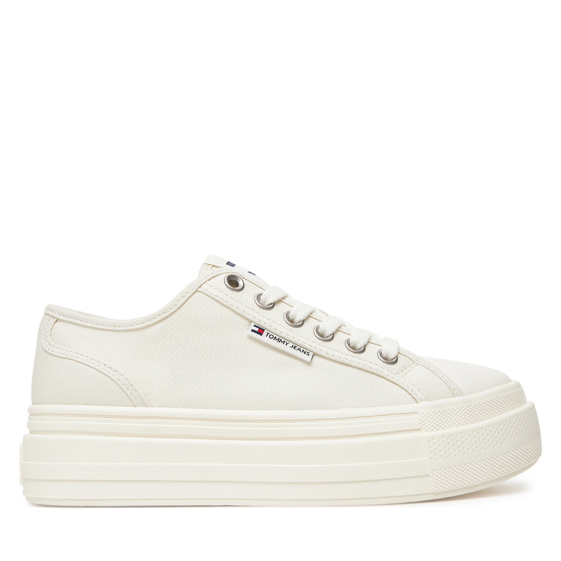 Sneakers Tommy Jeans Tjw Foxing Flatform Lc EN0EN02736 Alb