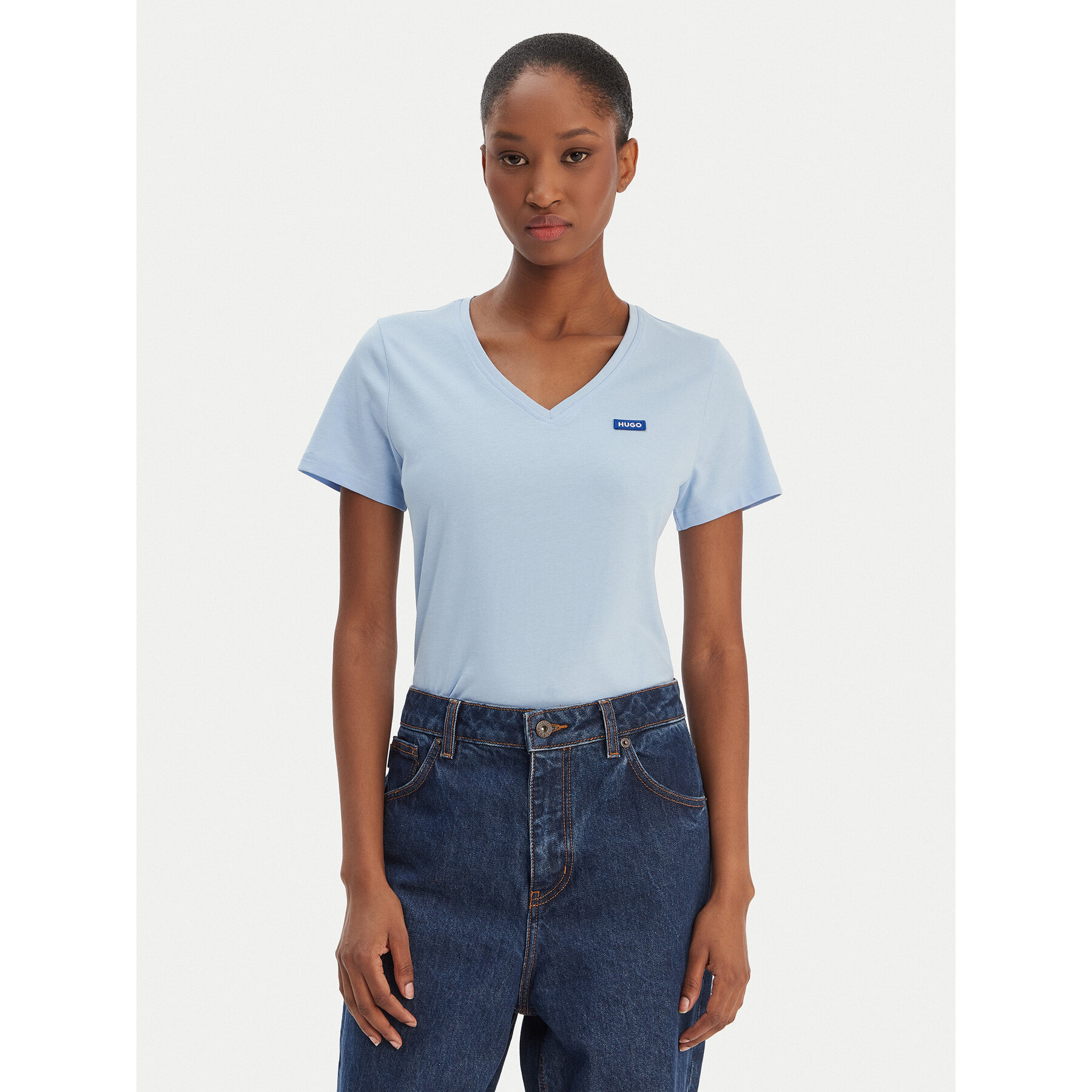 HUGO T-shirt Classic 50513667 Svijetlo plava Slim Fit