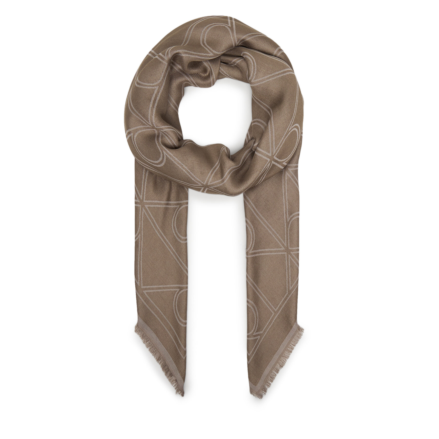 Naglavna ruta Calvin Klein Emblem Aop Contrast Lw Square Sc LV04F8077G Bež